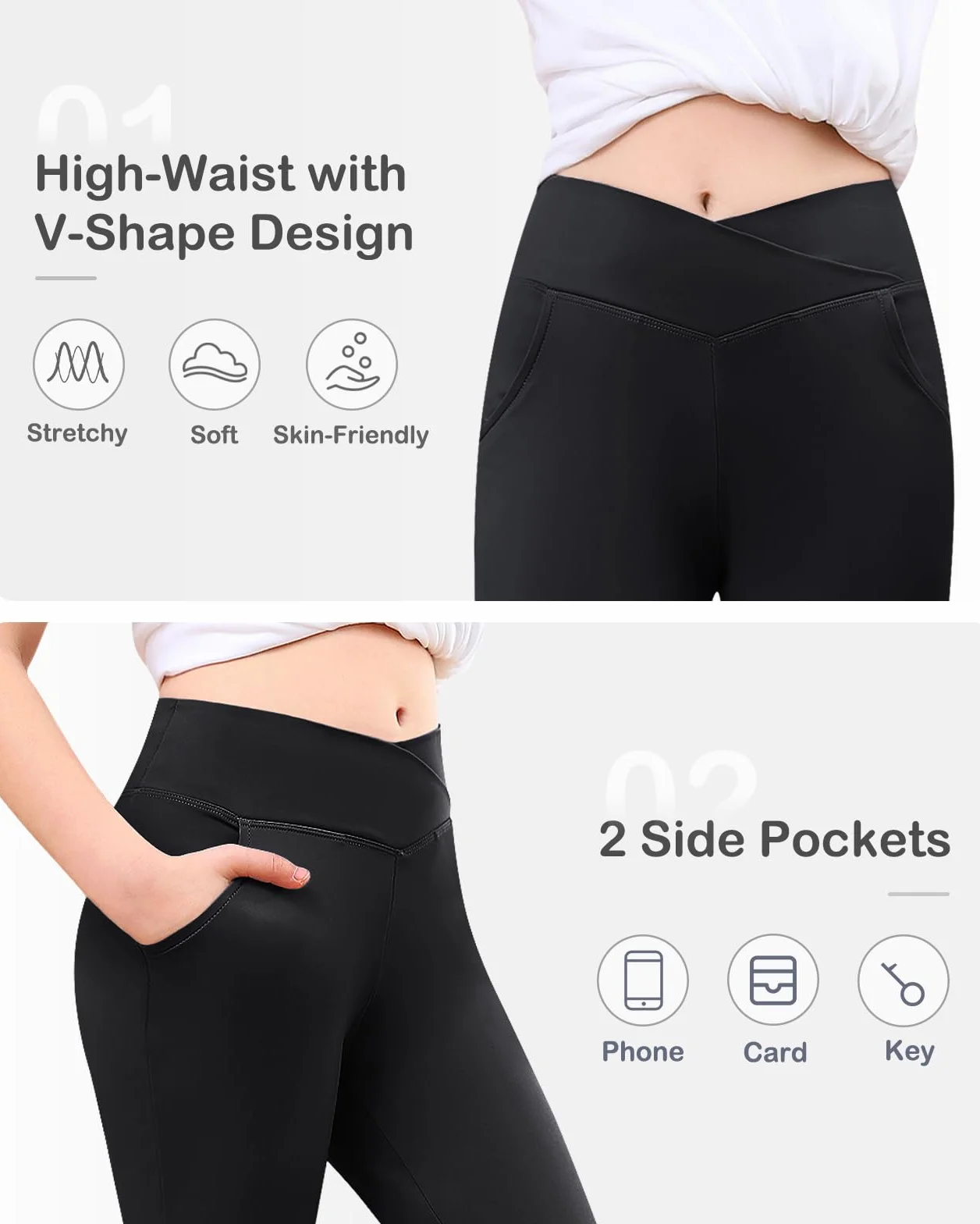 Domee Leggings Yoga Pantalon Flared Bootcut Sport Jogging Fille