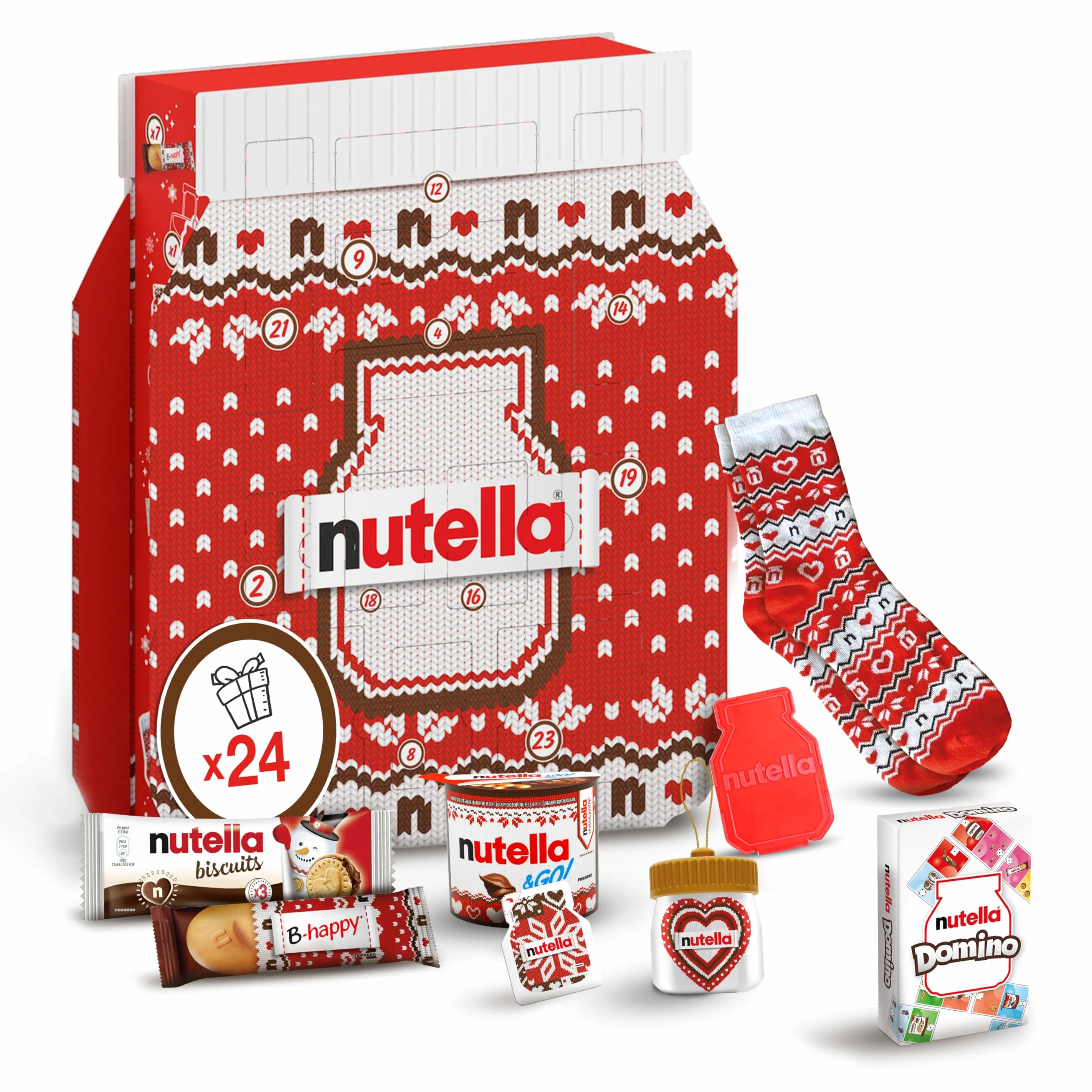 Nutella Calendrier de l'Avent, rempli de produits Ferrero Nutella, 528 g, pour Noël