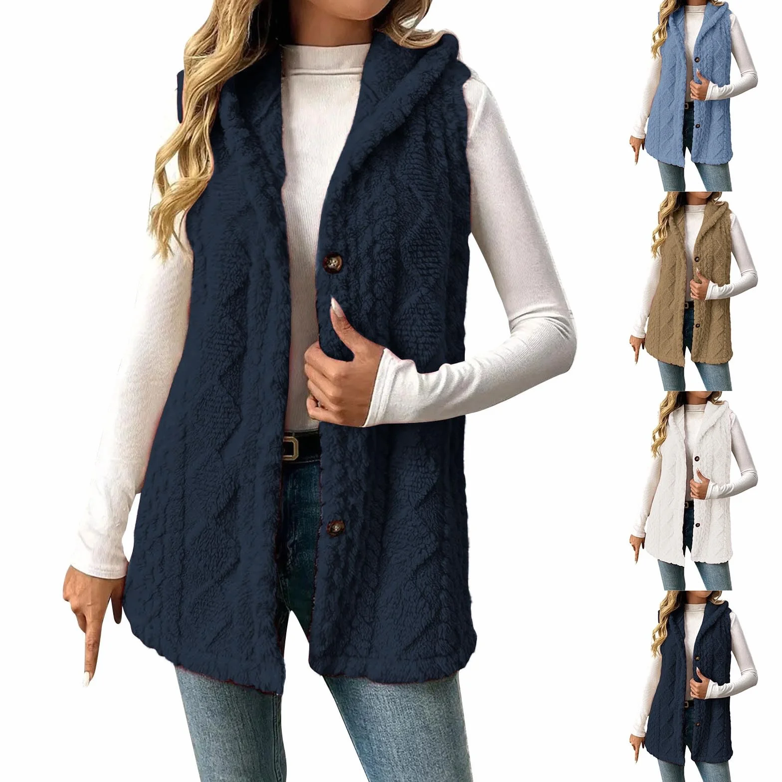 Gilet en Molleton Polaire Femme sans Manches Chaud Hiver