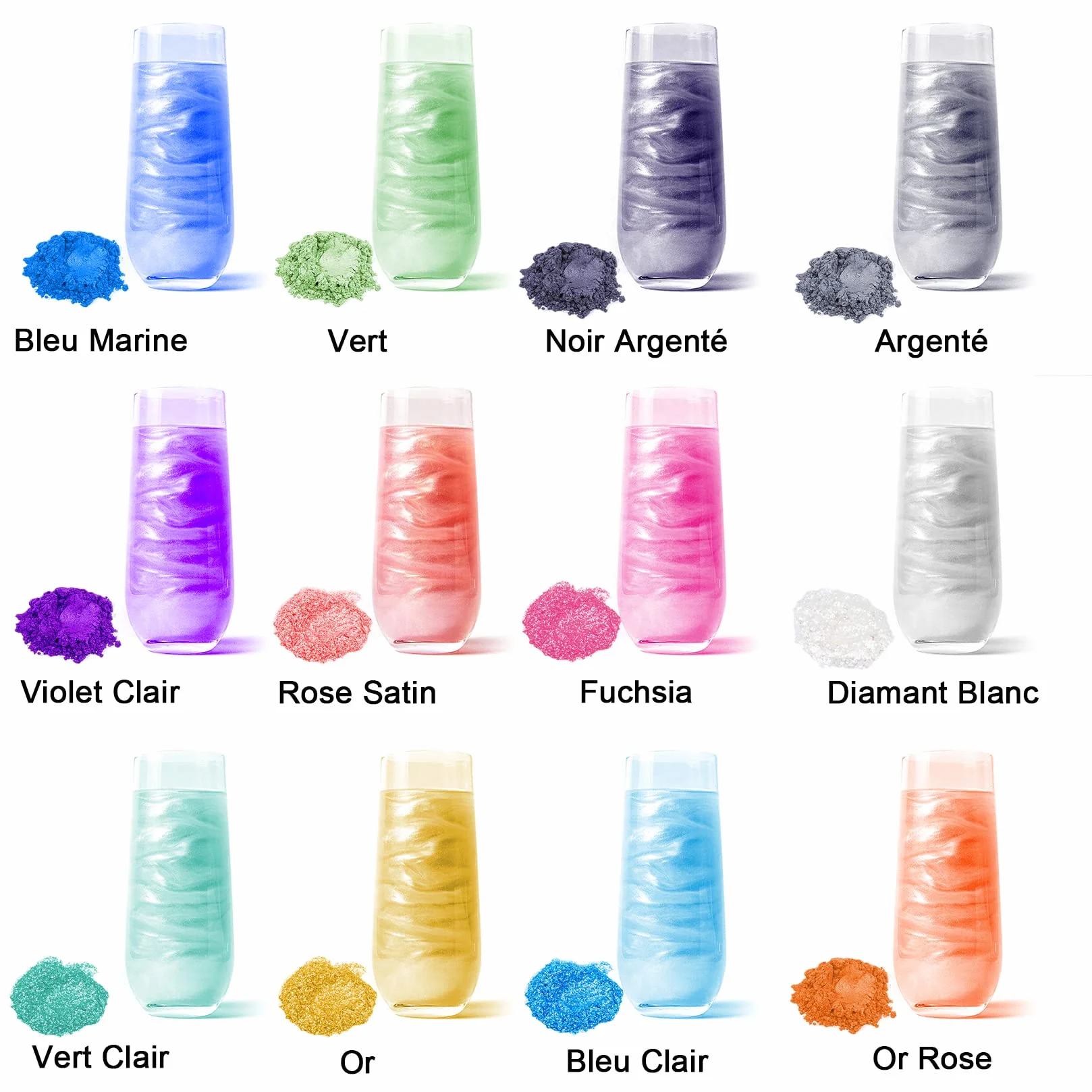 Paillettes Comestibles - 12 Couleurs Paillettes Alimentaires pour Boissons, Gâteaux, Chocolats, Muffins, Vodka, Cocktail, Crème (4g par Bouteille)