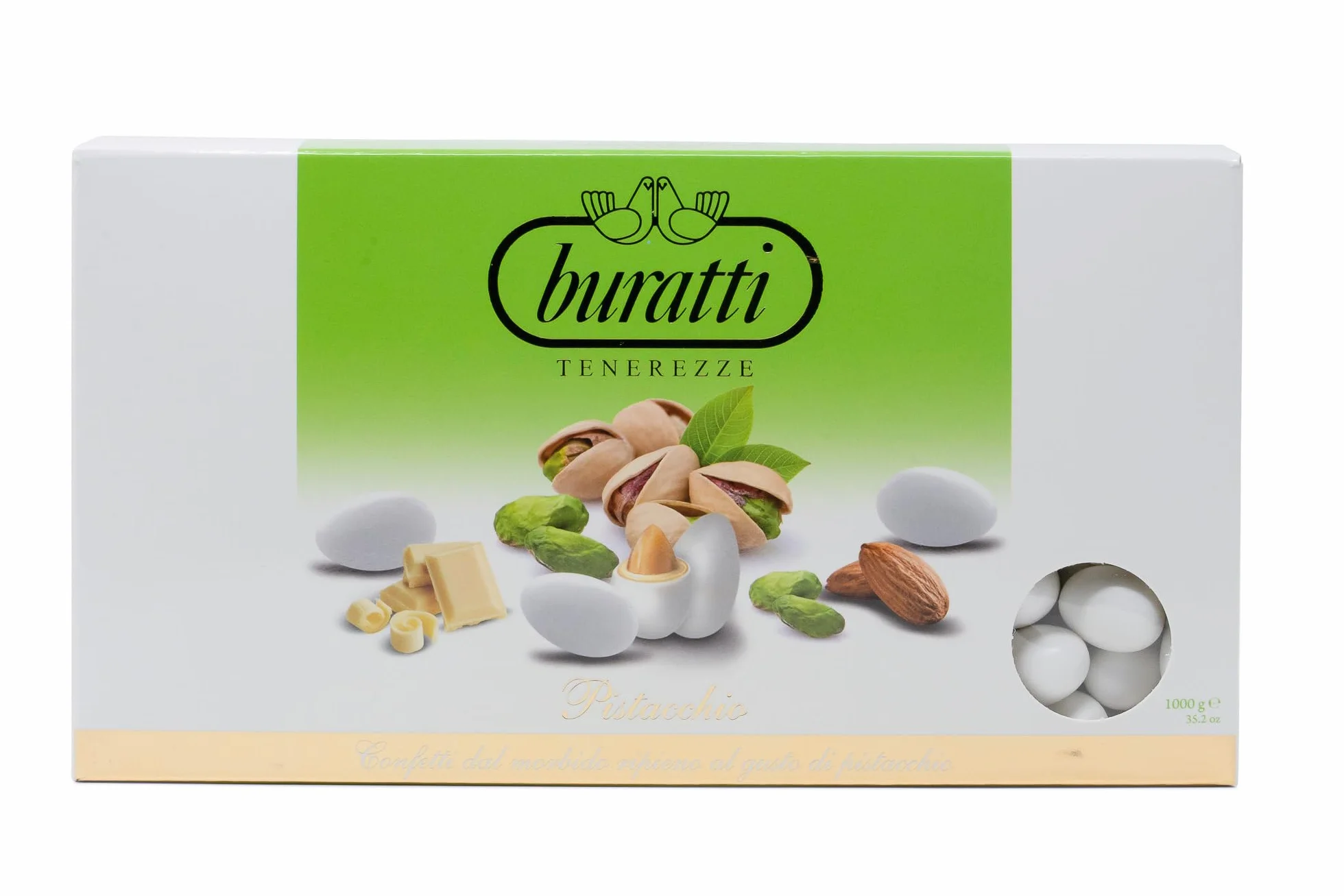 Buratti Confetti Dragées à l'amande Recouverte de Chocolat Pistache 1 Kg