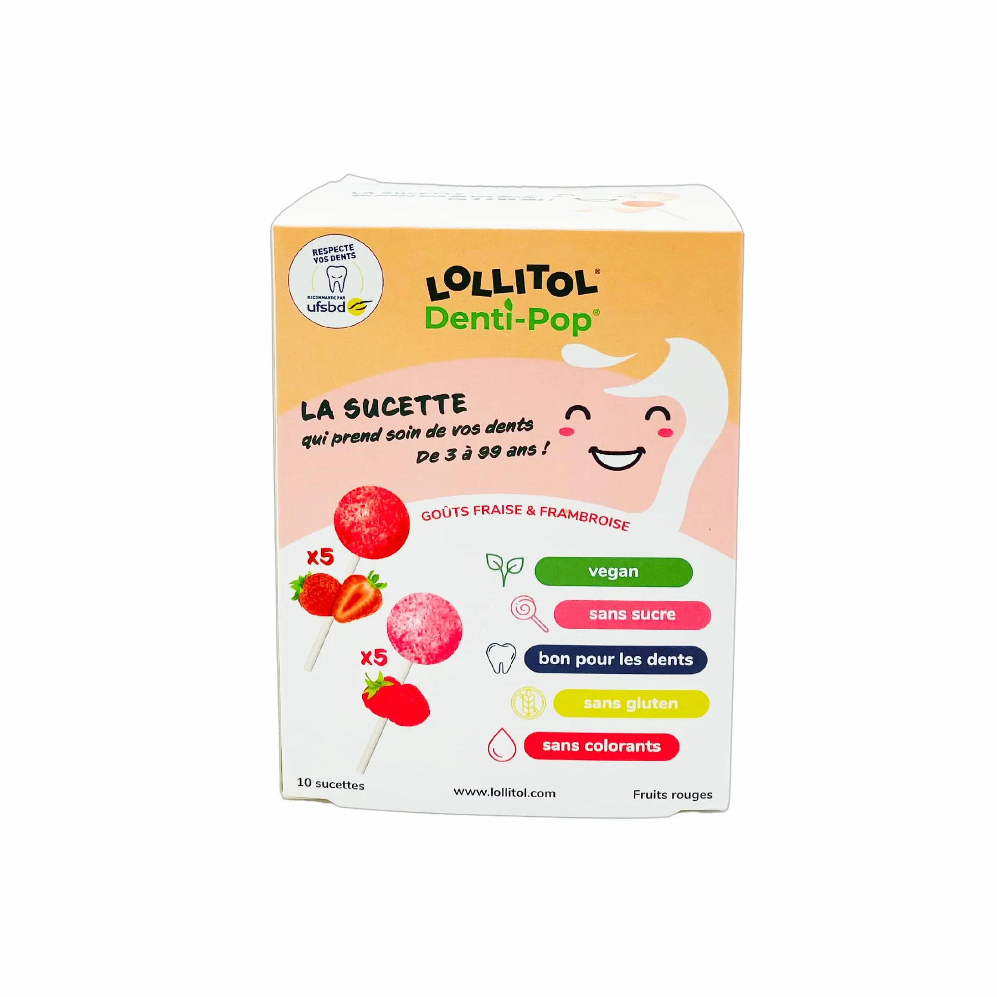 Sucettes Sans Sucre - Lollitol - Box Fruits Rouges, Saveur Fraise & Framboise - La Confiserie qui Allie Gourmandise et Bien-Être - Bonbons Sans Sucre, Vegan et sans Aspartame - Pack de 10
