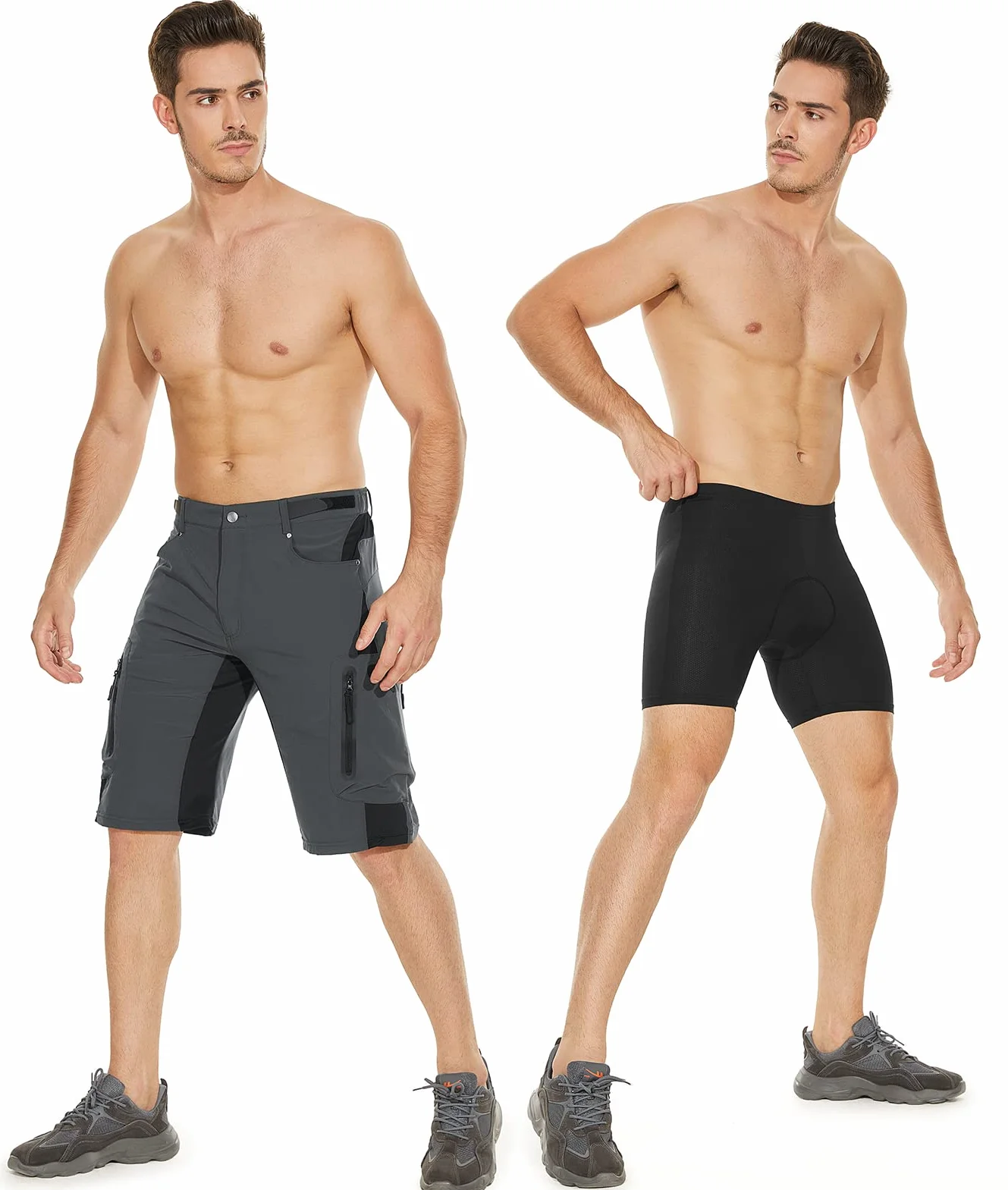 Cycorld Pantalon VTT Homme Séchage Rapide Rembourrage Siège Élastique Vélo