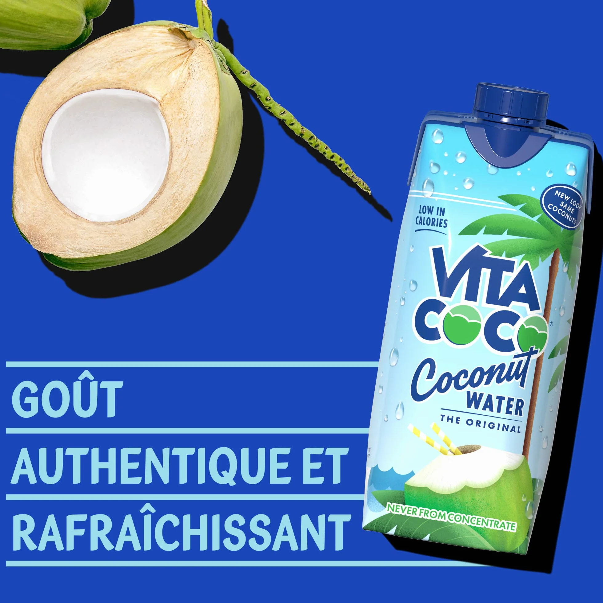 Vita Coco - Eau De Coco Pur (330ml x 12) - Naturellement Hydratante - Remplie D'électrolytes - Sans Gluten - Plein De Vitamine C Et De Potassium | Sans Gluten | Source De Potassium | Faible En Calories | Rafraîchissant Et Désaltérant | Parfaite pour les S