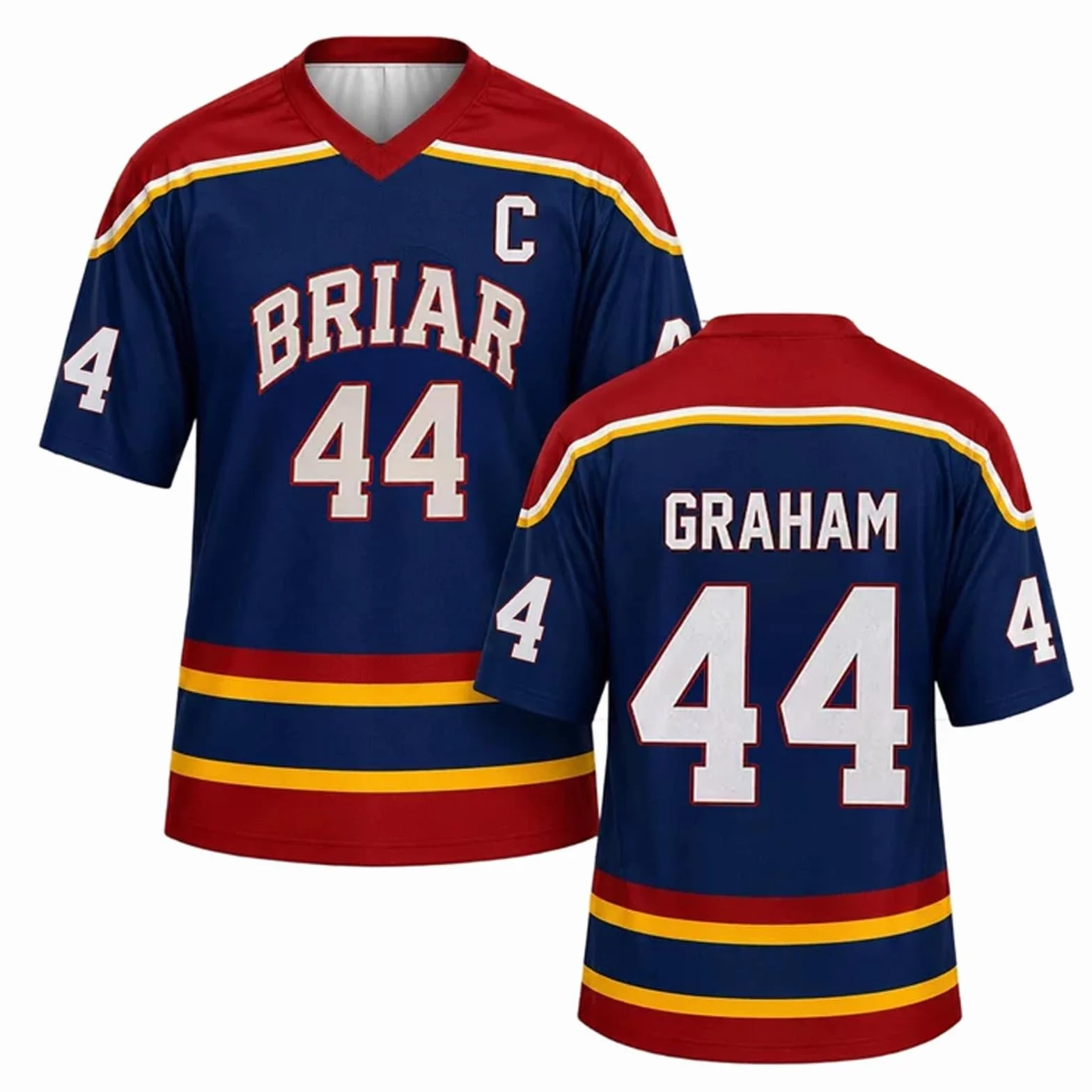 Maillot Hockey sur Glace Unisexe, Tee Shirt Campus Manches Courtes col V Hommes Femmes