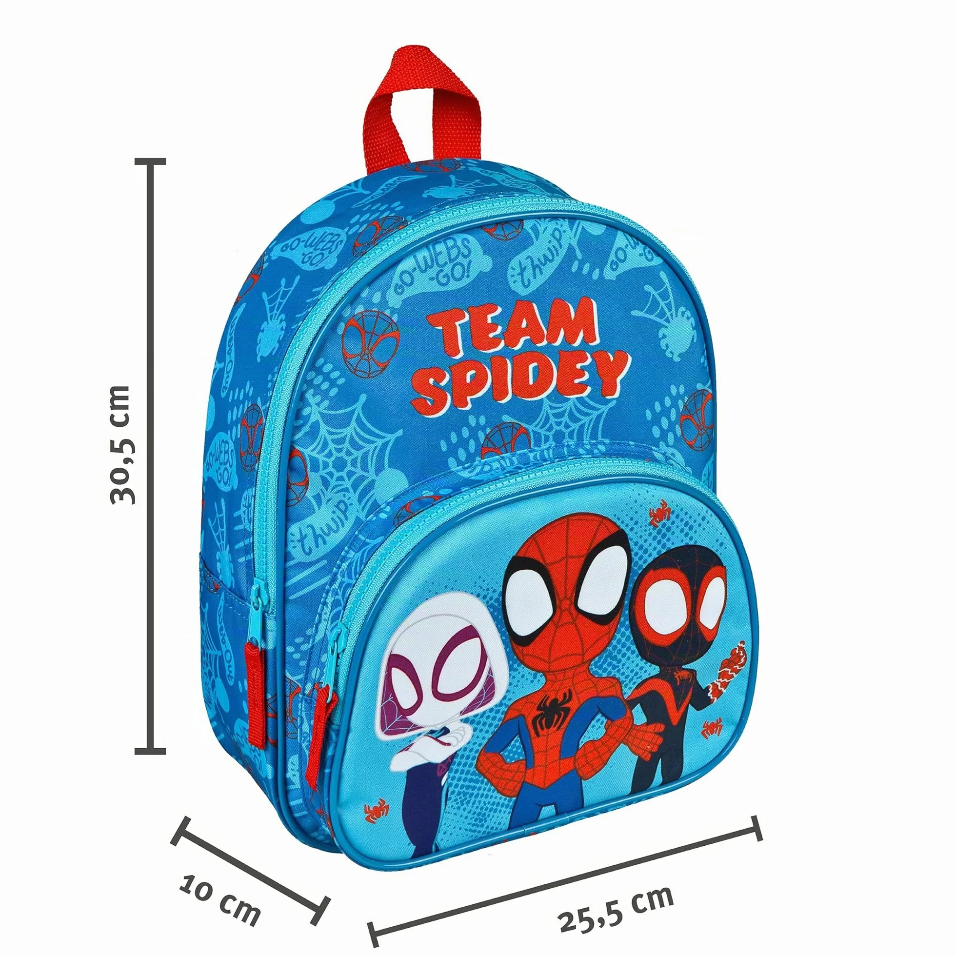 Sac à Dos Enfant Spidey avec Poche Frontale pour Maternelle Loisirs Voyages à partir de 4 Ans