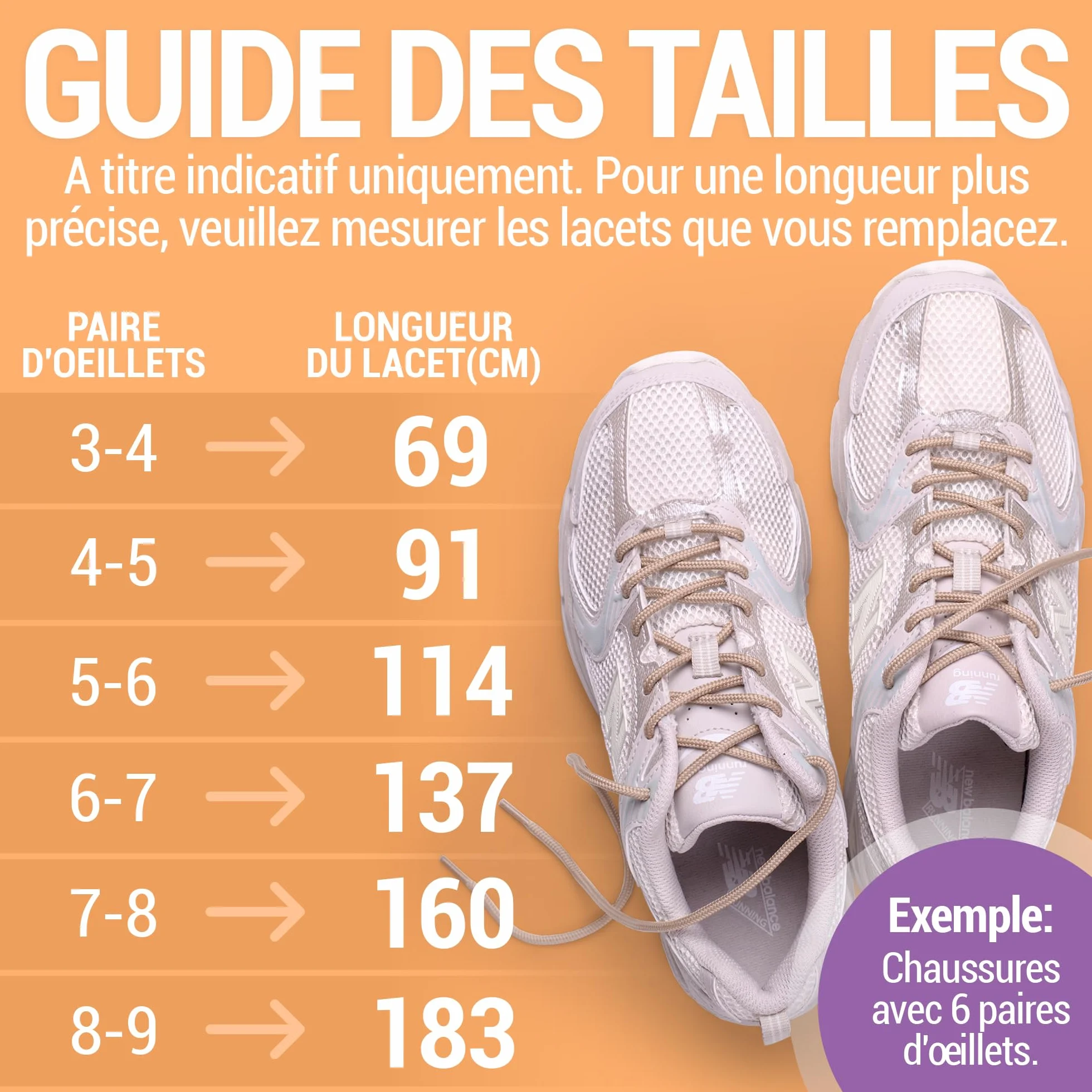 Lacets Ronds pour Chaussures, Baskets et Bottes - Plusieurs Longueurs et Couleurs