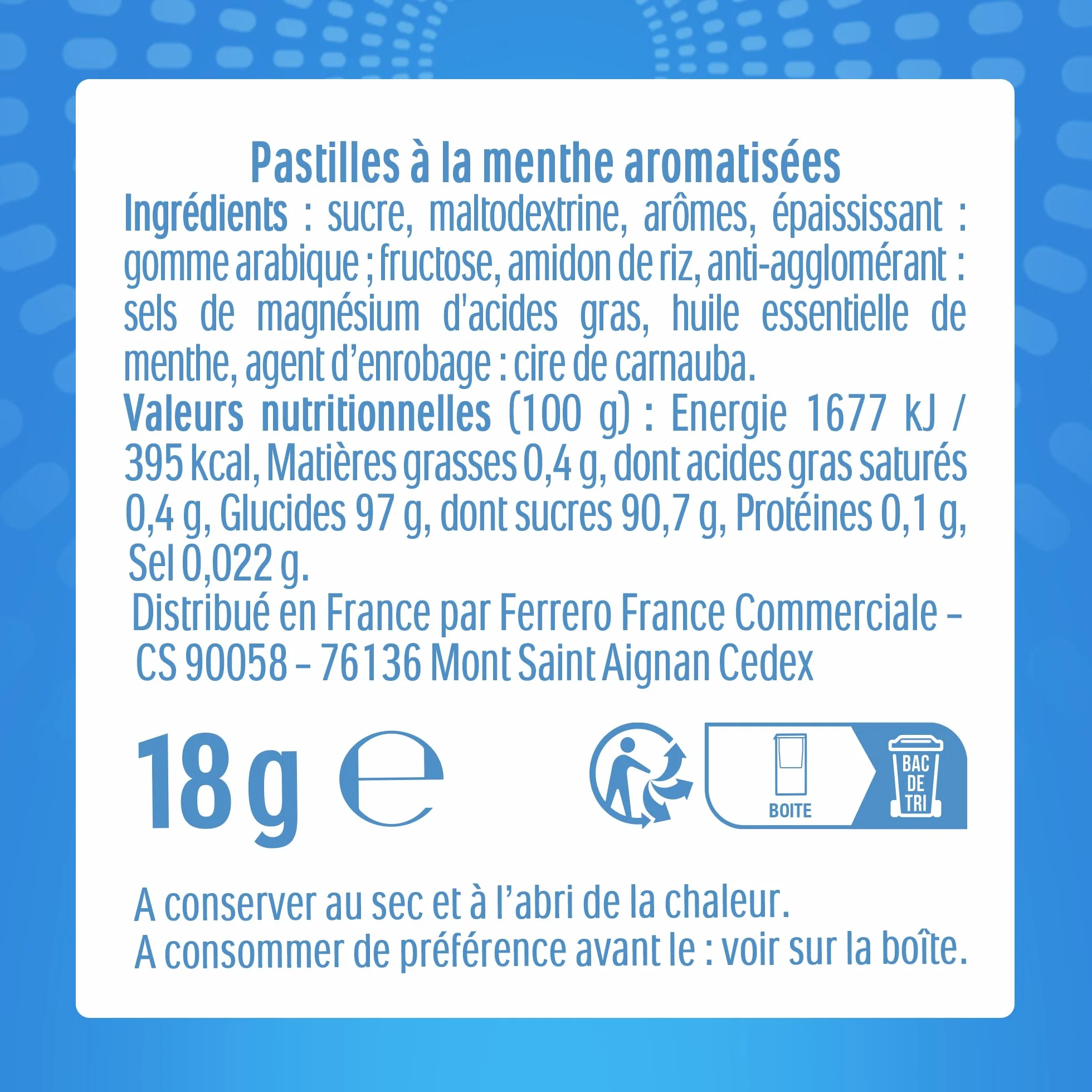 TicTac Goût Menthe Extra Fraiche Bonbons frais sucrés Format de Poche 24 boites x 18g