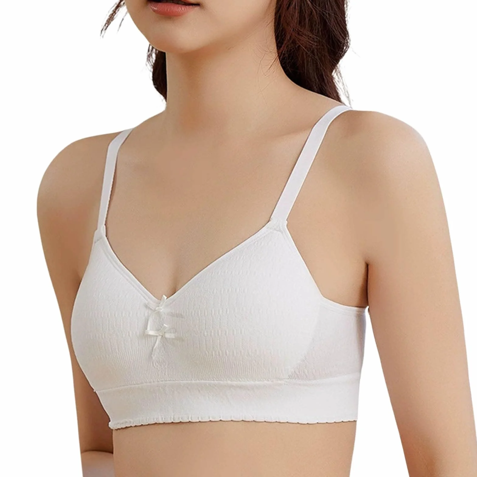 Soutien-gorge d'entraînement blanc camisole léger sans coutures pour adolescente