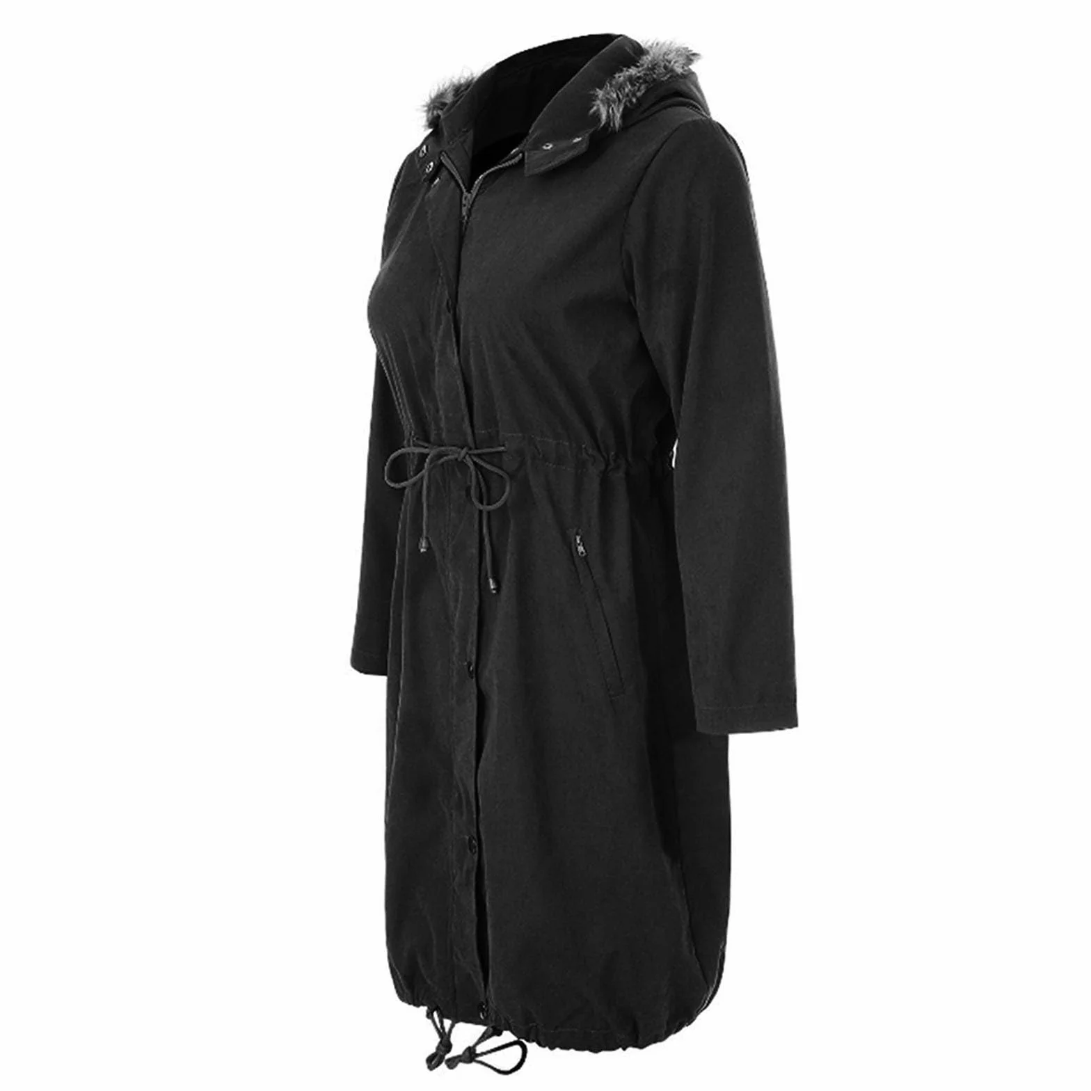 Manteau d'hiver en polaire pour enfant avec col à capuche - Grossesse automne/hiver
