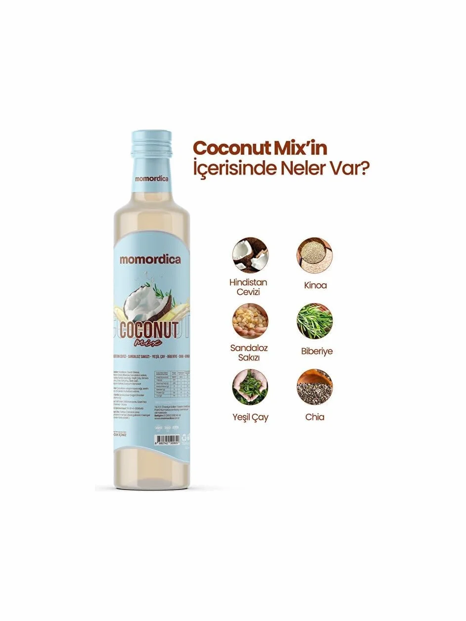 Momordica Coconut Mix – Boisson Naturelle 250 ml | Superfood à la Noix de Coco, Thé Vert, Chia & Quinoa