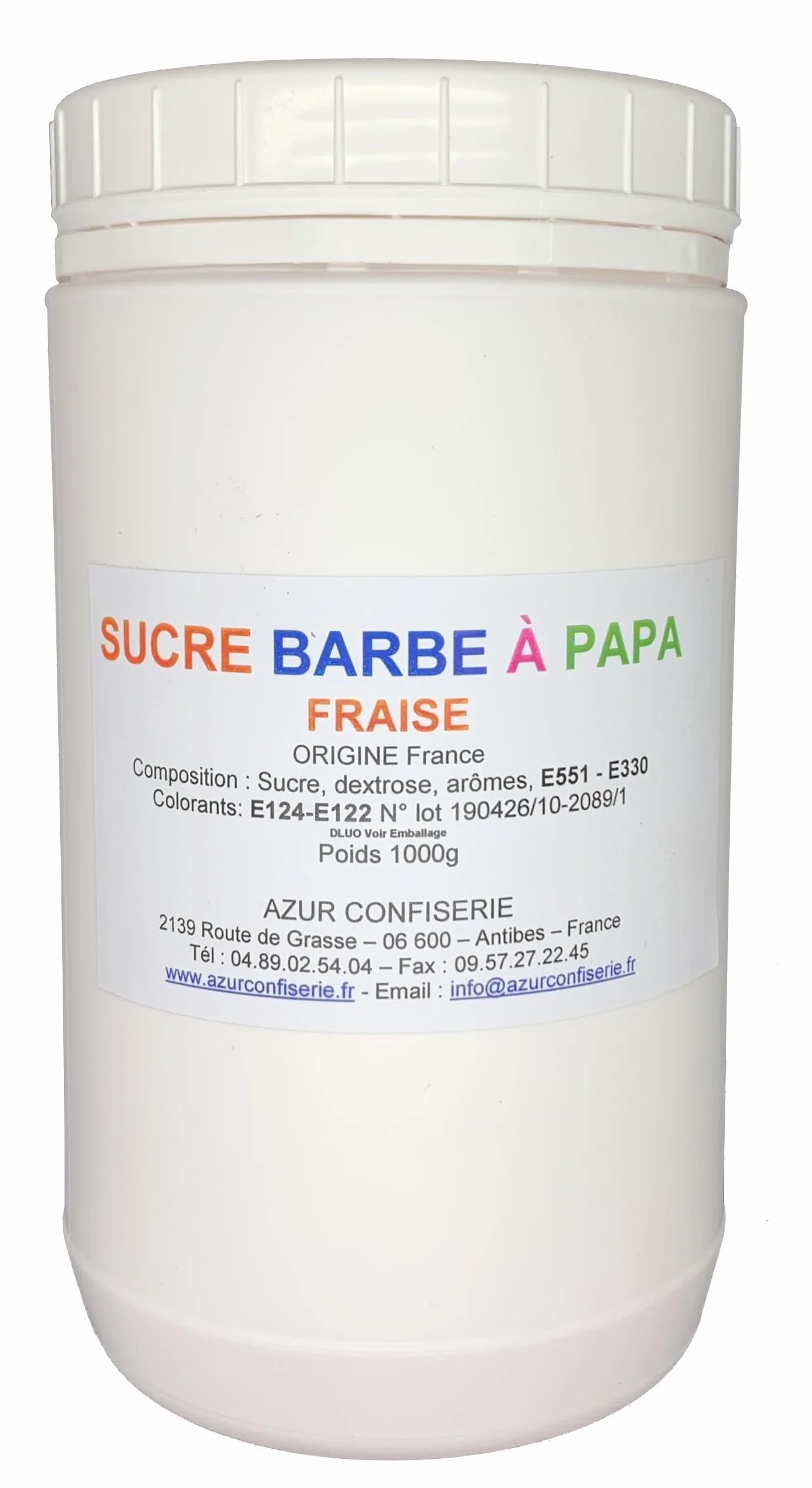 Sucre à barbe à papa Fraise 1000g