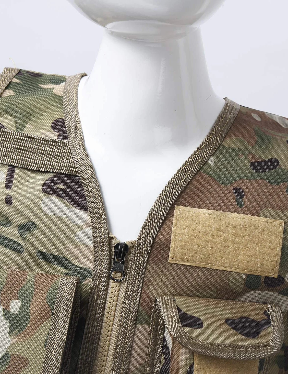 Gilet Militaire Adjustable Vêtement Combat Training Veste Extérieure Multi-Poches 5-14 Ans