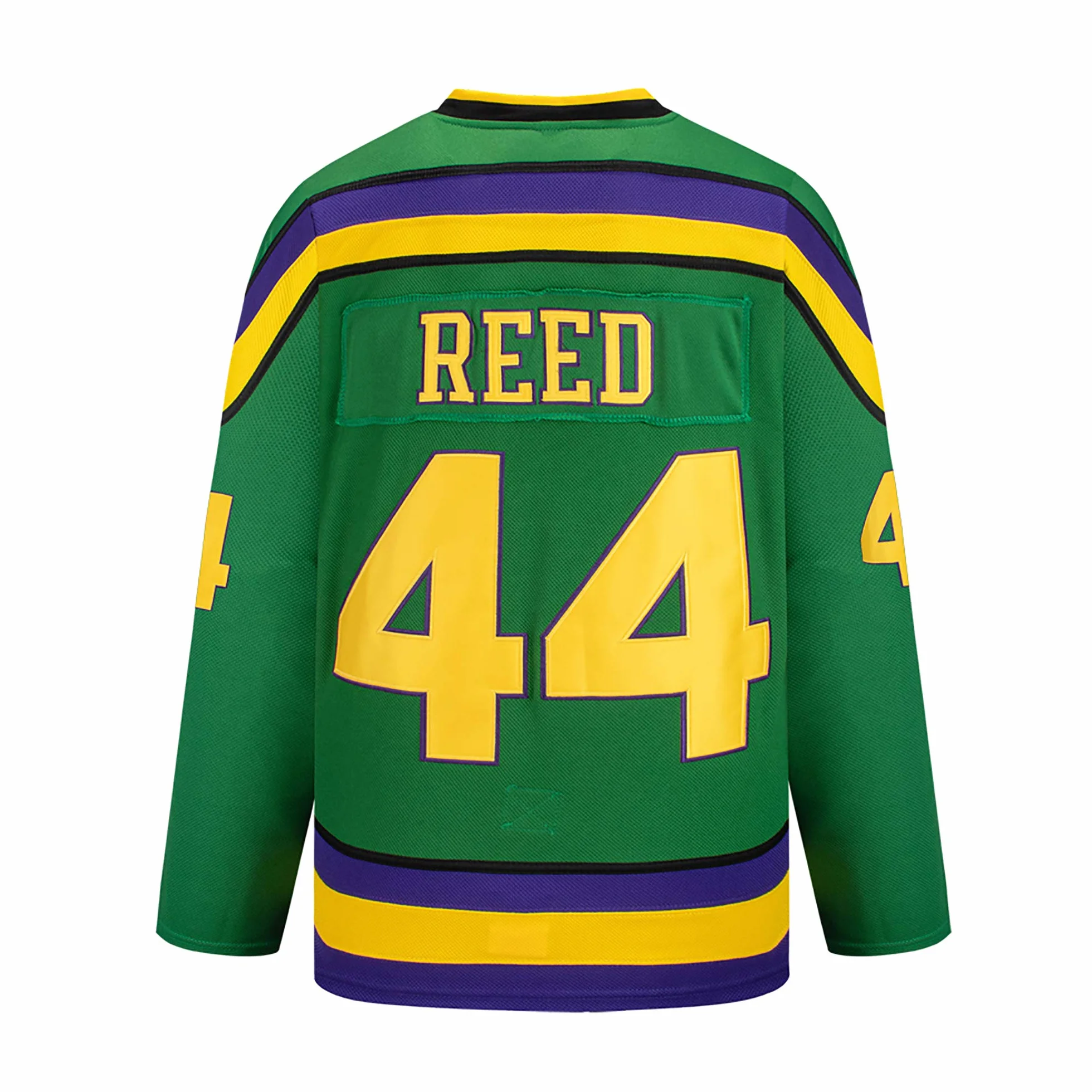 Maillot de Hockey sur Glace Mighty Ducks Film Vert Cousu Reed #44 S-XXXL