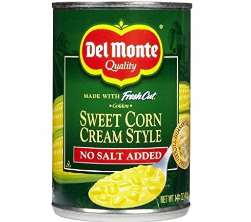 Del Monte No Salt Added Sweet Cream Style Corn Lot de 6 boîtes de 418 g