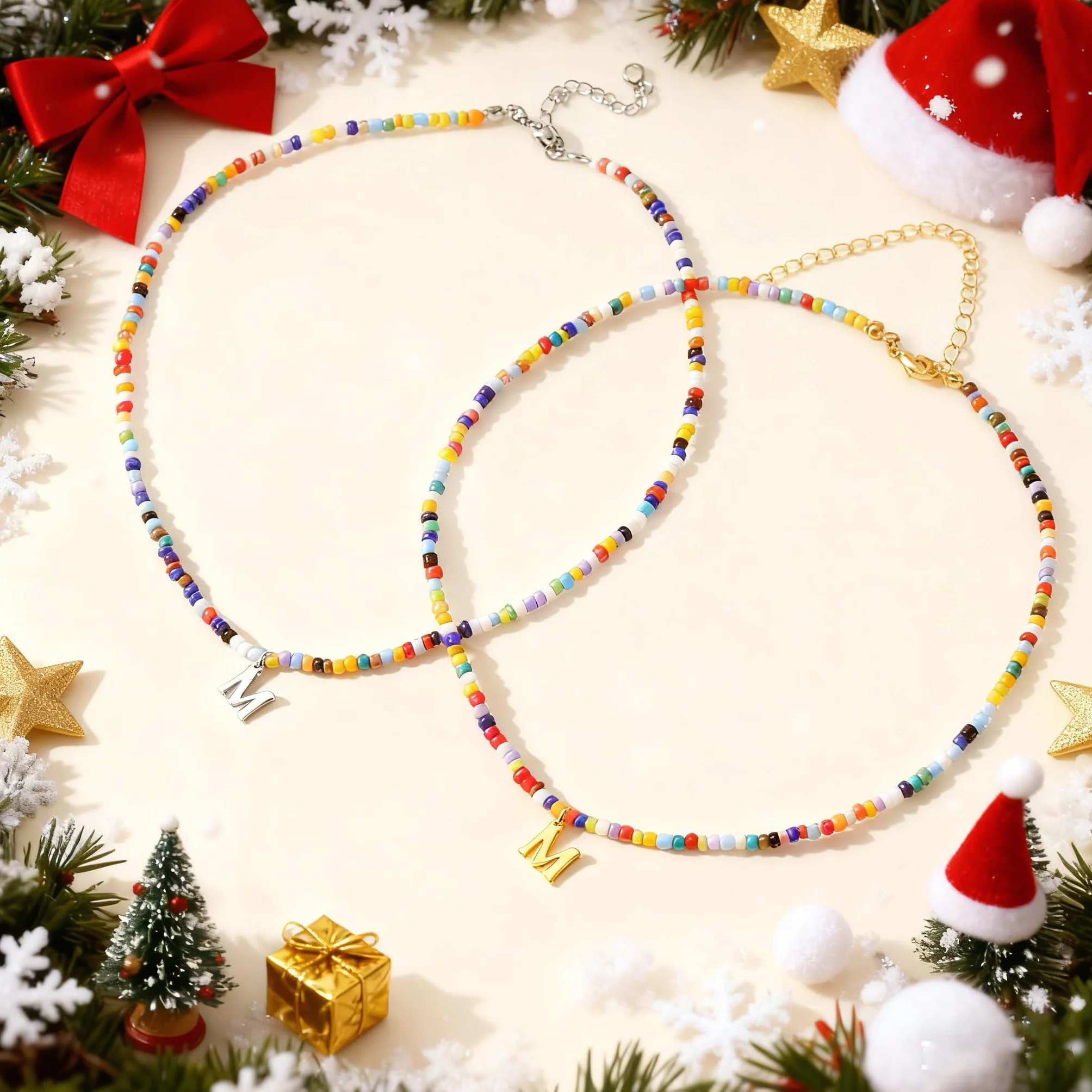 Collier Perle Personnalisé Fait à la Main Y2k Bohème pour Fille Femme Adolescentes