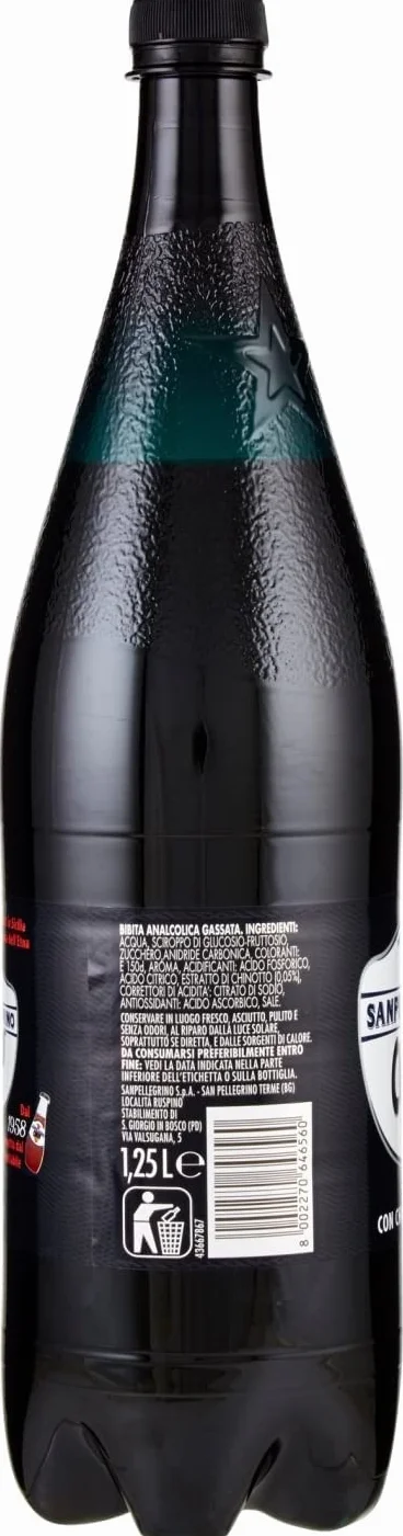 San Pellegrino 12 x Chinotto Chinò Boisson italienne à l’orange amère 1,25 l