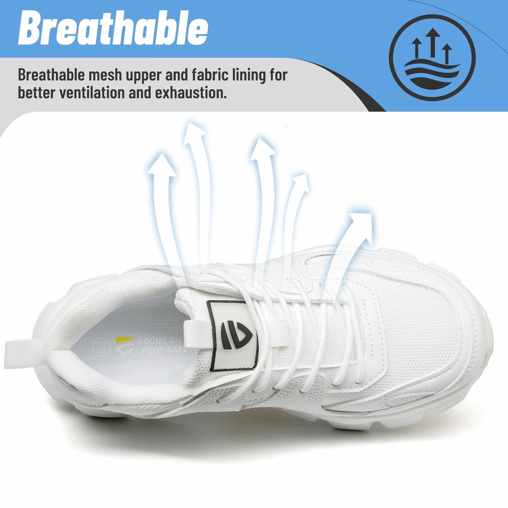KOIFISH Chaussures de Sécurité Femme Antidérapante Embout Acier Respirante