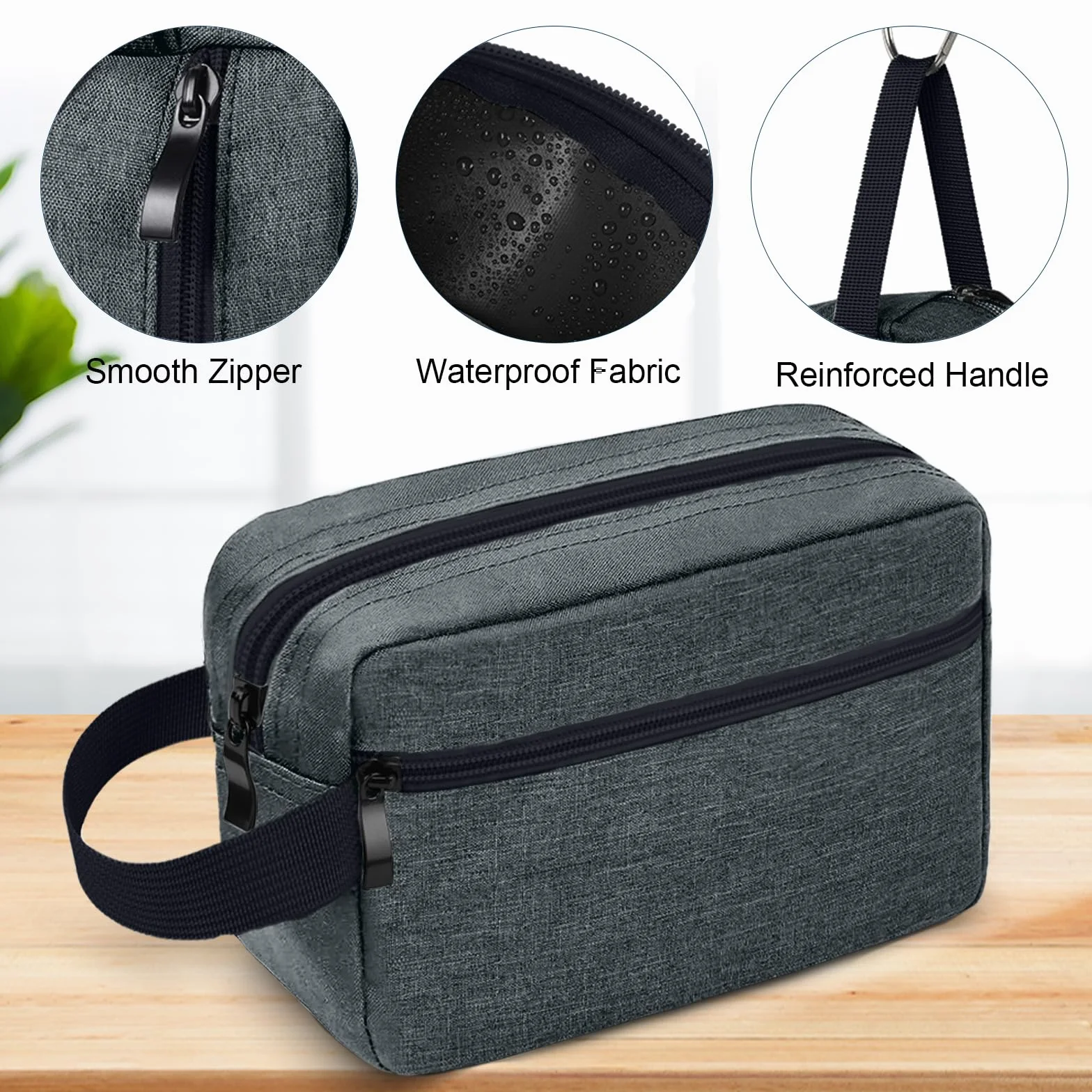 Aucuu Trousse de Toilette Voyage Homme, Organisateur de Toilette Avion, Grande Trousse de Rasage Imperméable