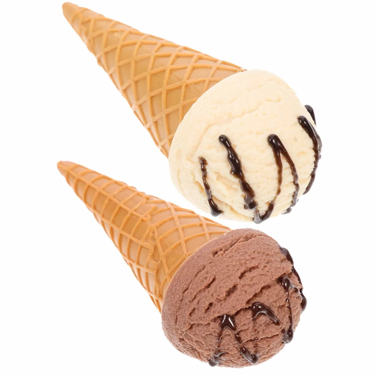 2 pièces Modèles de Glaces Simulées Décorations Cornets de Glace Réalistes pour Photographie Vitrine et Fêtes Accessoires de Artificiels