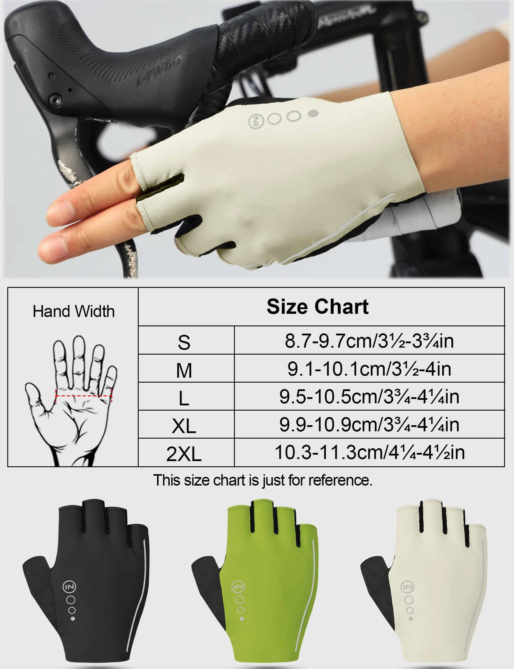 INBIKE Gants de Cyclisme VTT Demi Doigts Été Antidérapants Anti-Choc Homme Femme