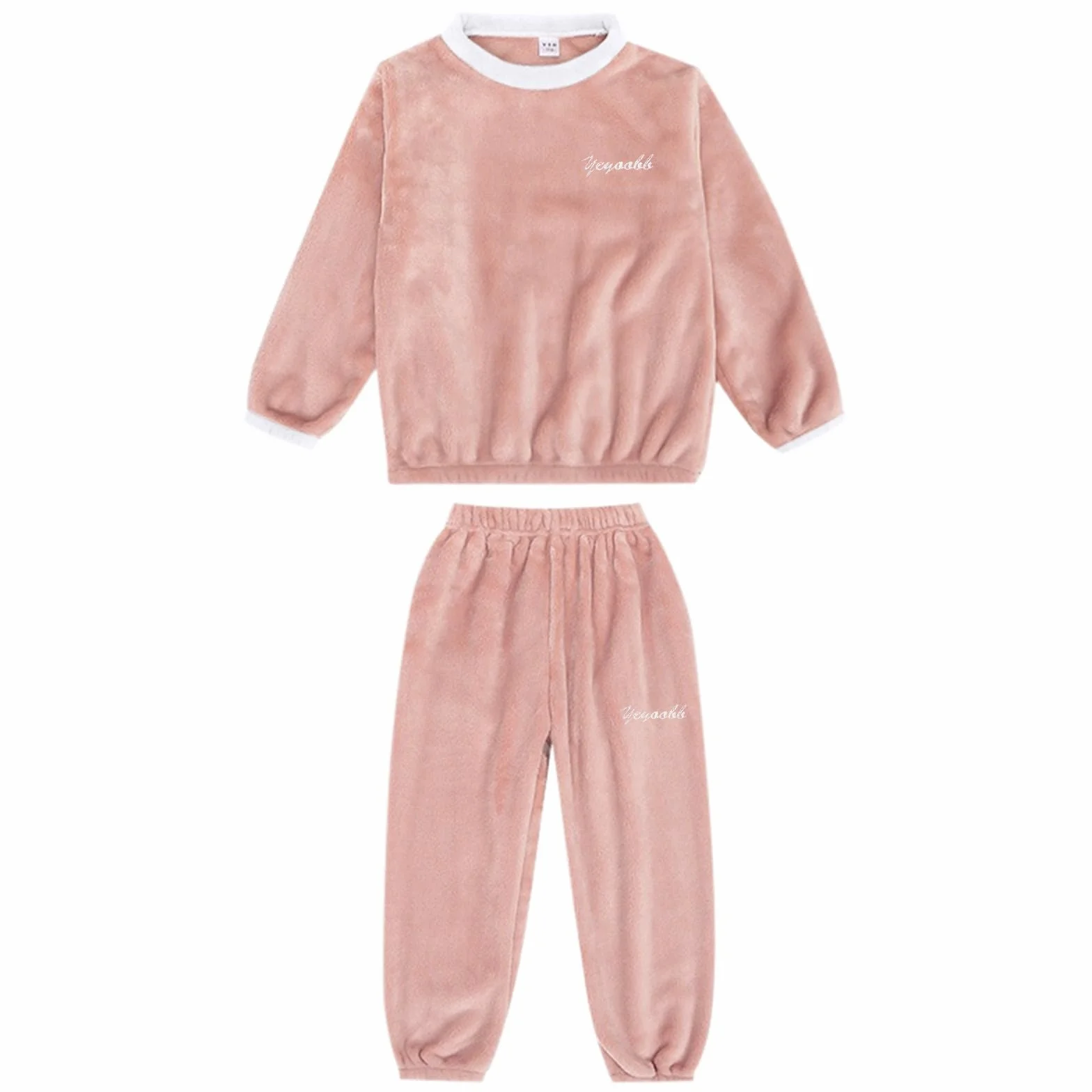 Survêtement de sport enfant fille garçon - Ensemble flanelle haut duveteux pantalon chaud polaire