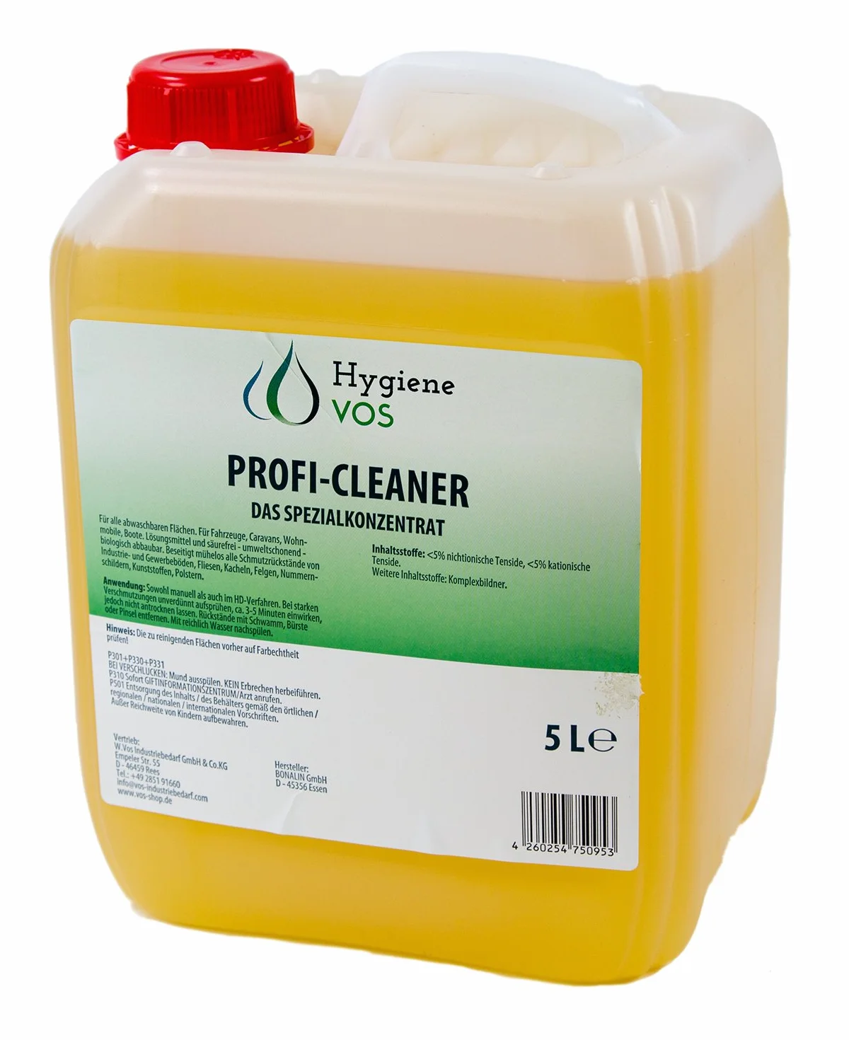 Hygiene VOS Nettoyant professionnel Concentré - Bidon de 5 L Nettoyant universel pour maison, caravane, Camping-Car, bateau et yacht