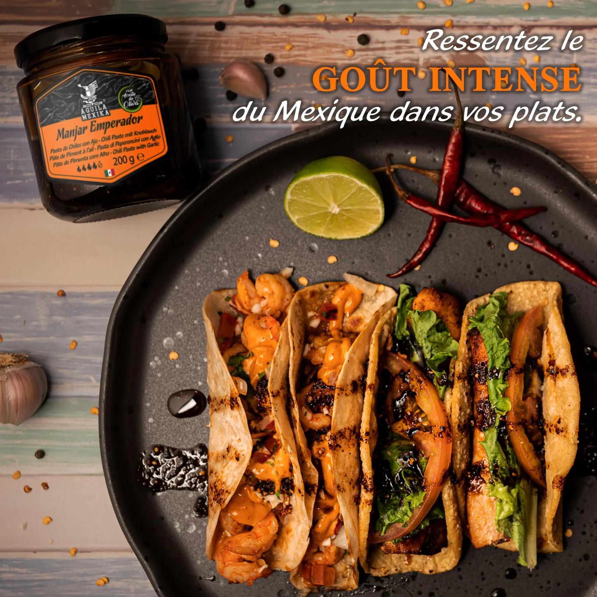ÁGUILA MEXIKA | Pack Essentiel (3 pièces) Set de 3 sauces piquantes mexicaines d'épicerie fine à base d'ingrédients naturels et complets.
