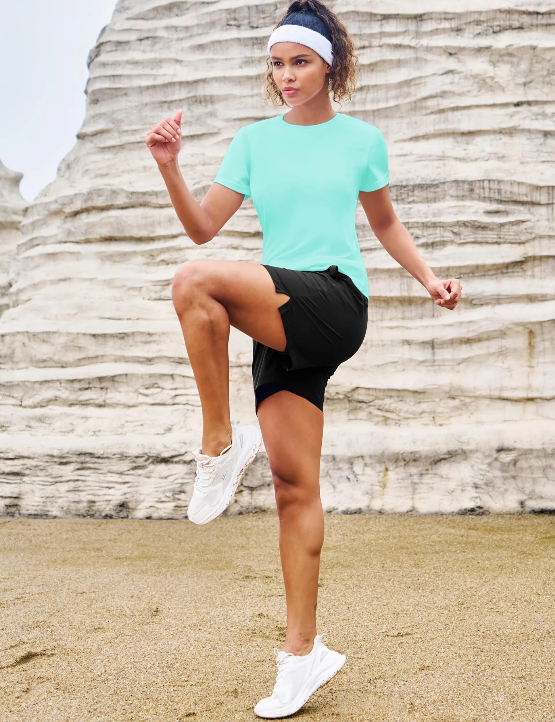 MAGCOMSEN T-shirt d'été léger pour femme - Manches courtes - T-shirt de fitness à séchage rapide - UPF 50+