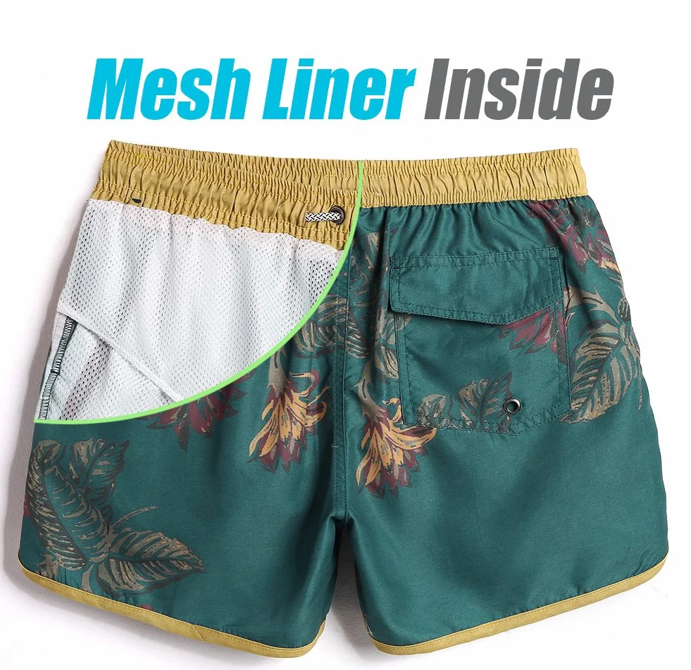 Maamgic Short de Bain Homme Vintage - Maillot de Bain Bermuda Séchage Rapide avec 3 Poches