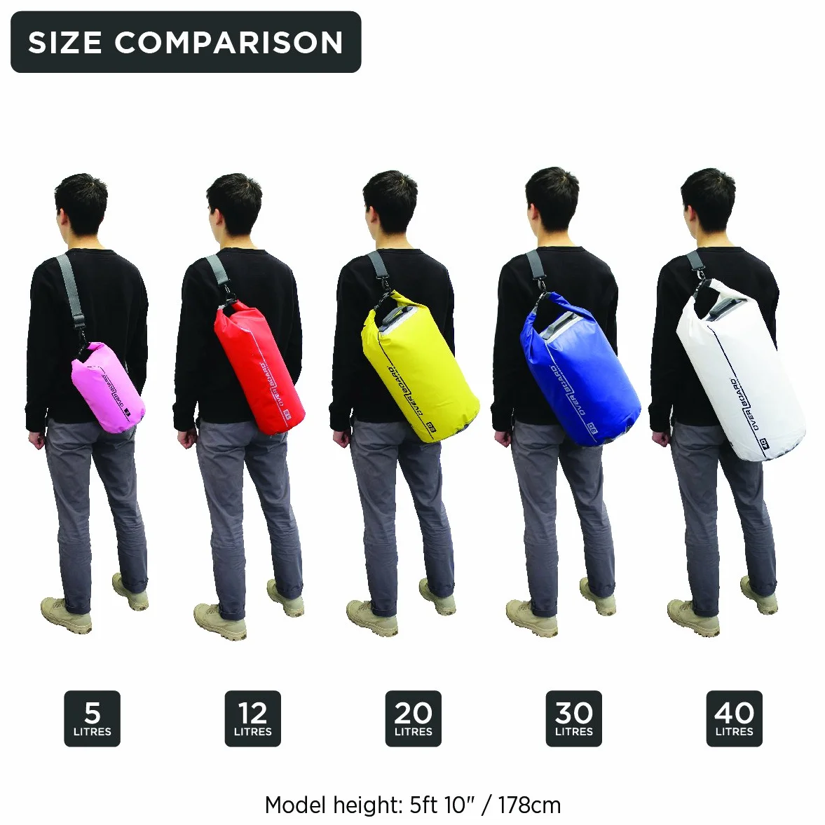 Overboard Sac à dos étanche avec tube et sangle réglable