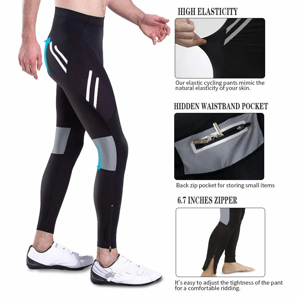 MEETWEE Pantalon Cyclisme Homme Respirant 3D Gel Silicone Long Compression Leggings Vélo