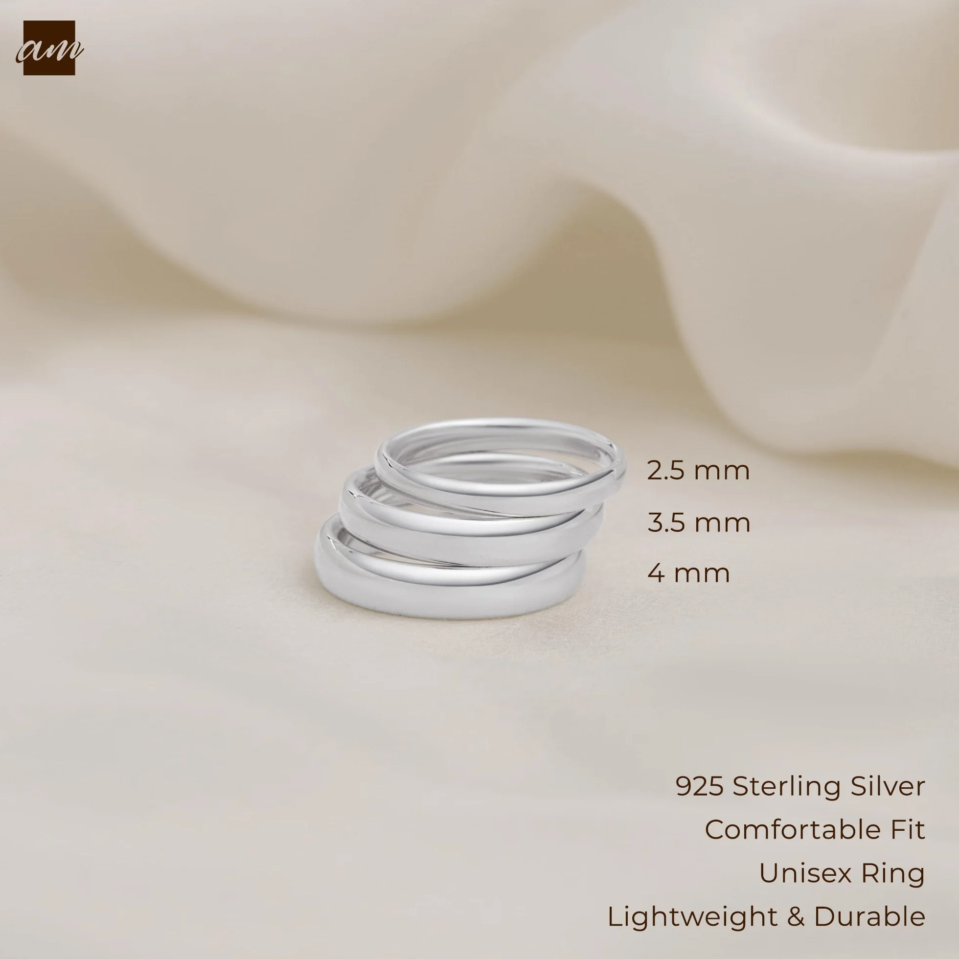 Amberta Alliance Argent Sterling 925 Femme