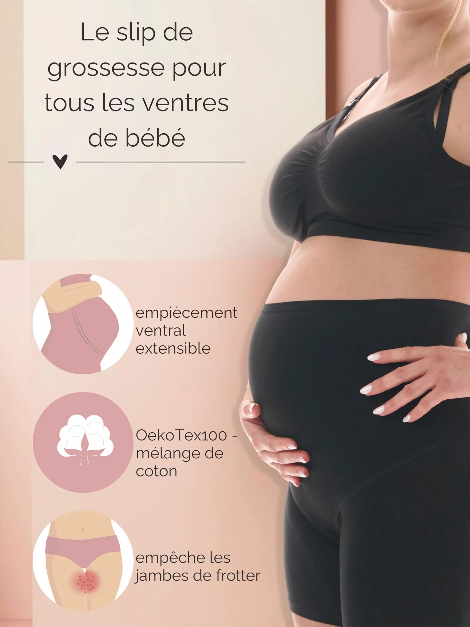 Culotte Maternité Coton Anti Frottement Cuisse OekoTex100-5000