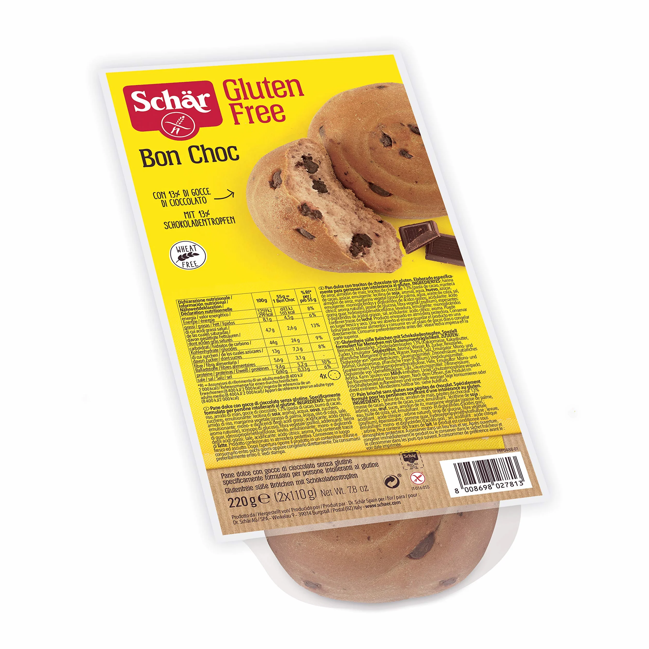 Schär Bon Choc Lot de 2 paquets de 110 g