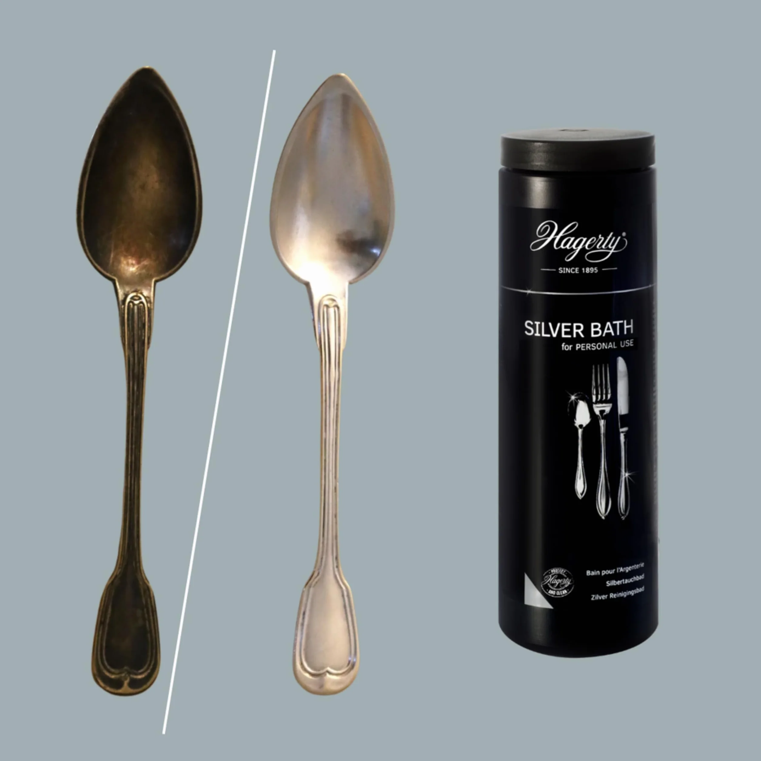 Hagerty Bain d'immersion pour l'argenterie 580 ml nettoyage couverts argent métal argenté protection ternissure