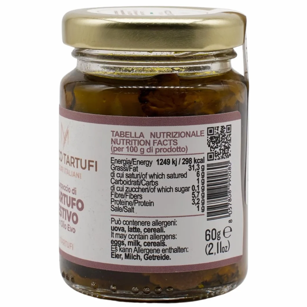 Carpaccio de truffe noire d'été (Tuber Aest. Vitt) - 60 g - Prêt à l'emploi - Gourmet - Fabriqué en Italie
