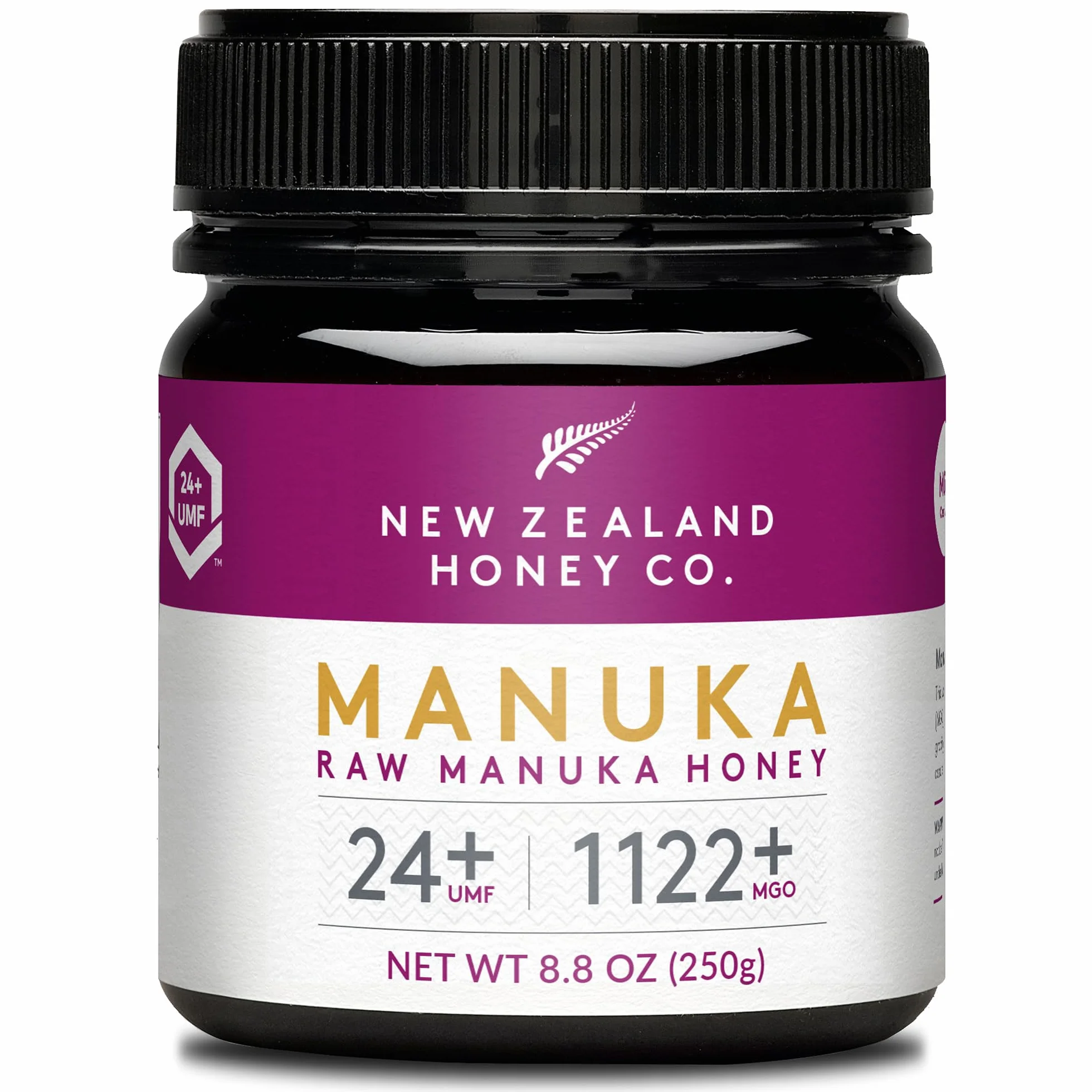 Miel de Manuka MGO 1122+ / UMF 24+ de New Zealand Honey Co. | Actif et brut | Fabriqué en Nouvelle-Zélande | 250g