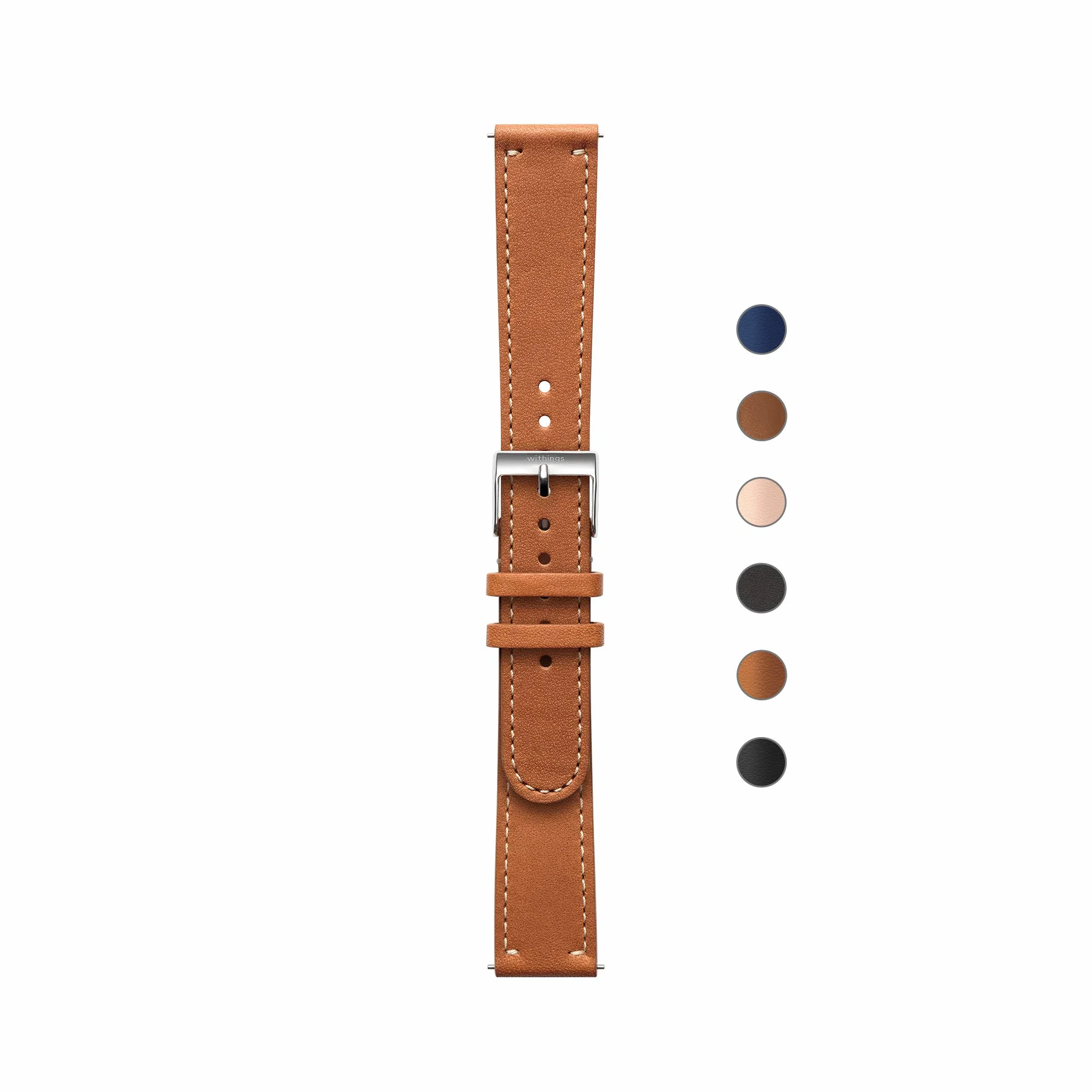 WITHINGS Bracelet en Cuir Premium pour ScanWatch Steel HR Sport Move ECG