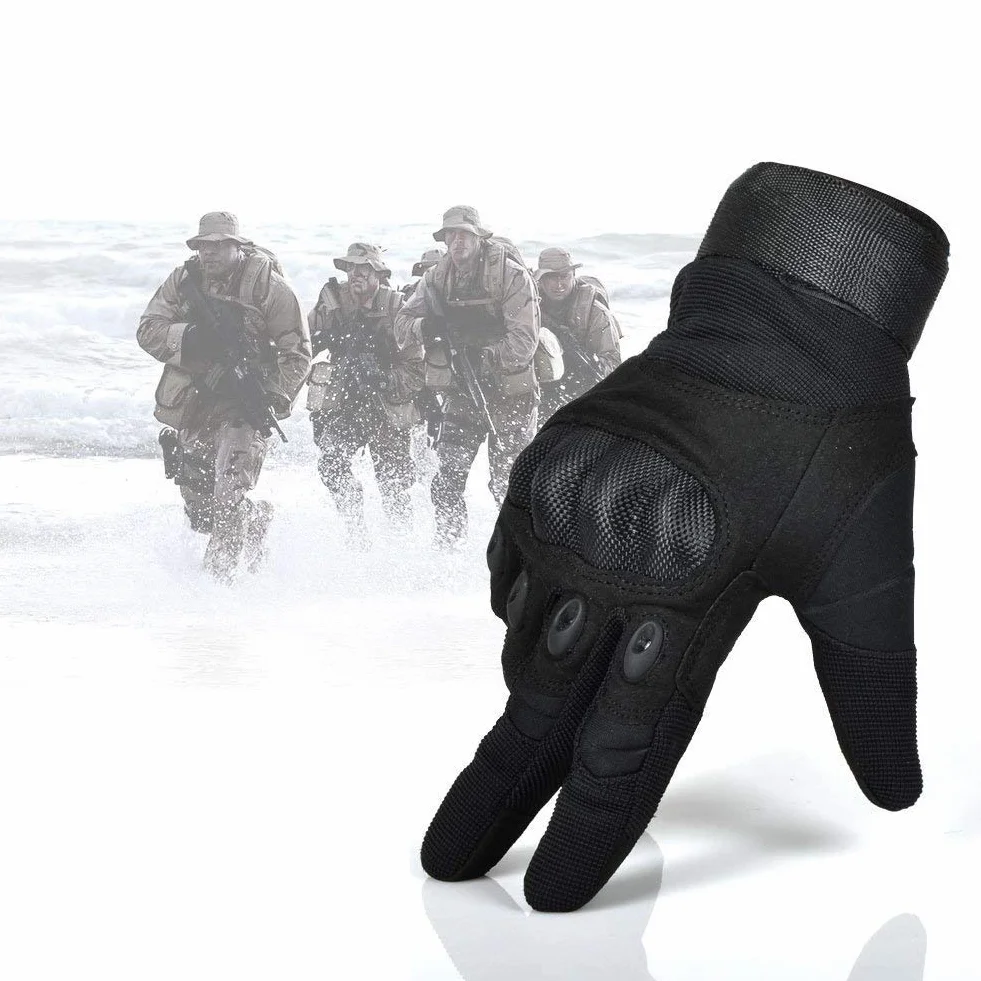 Gants Tactiques Plein-Doigt Hommes Mi-Saison Sport de Plein Air Combat Moto Airsoft Chasse