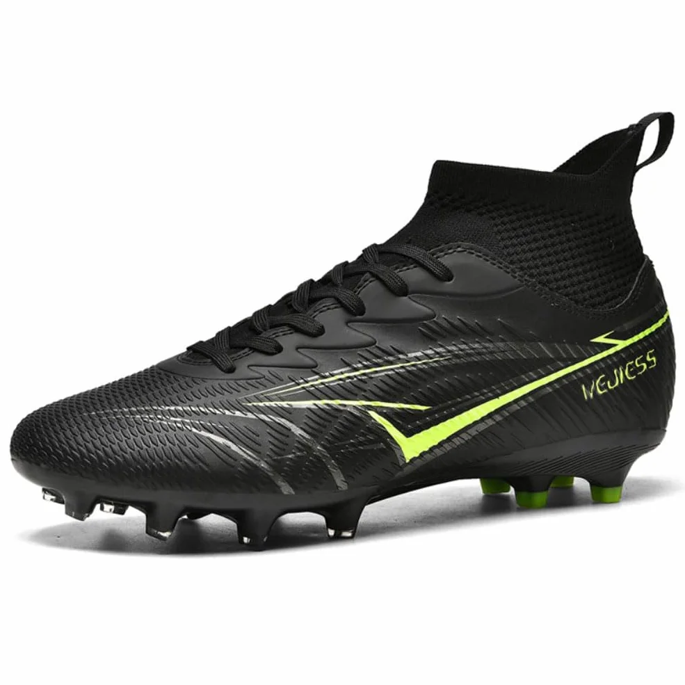 Chaussures de Football Hommes Crampons Enfant Spike Antidérapantes Montantes FG/AG Support Cheville