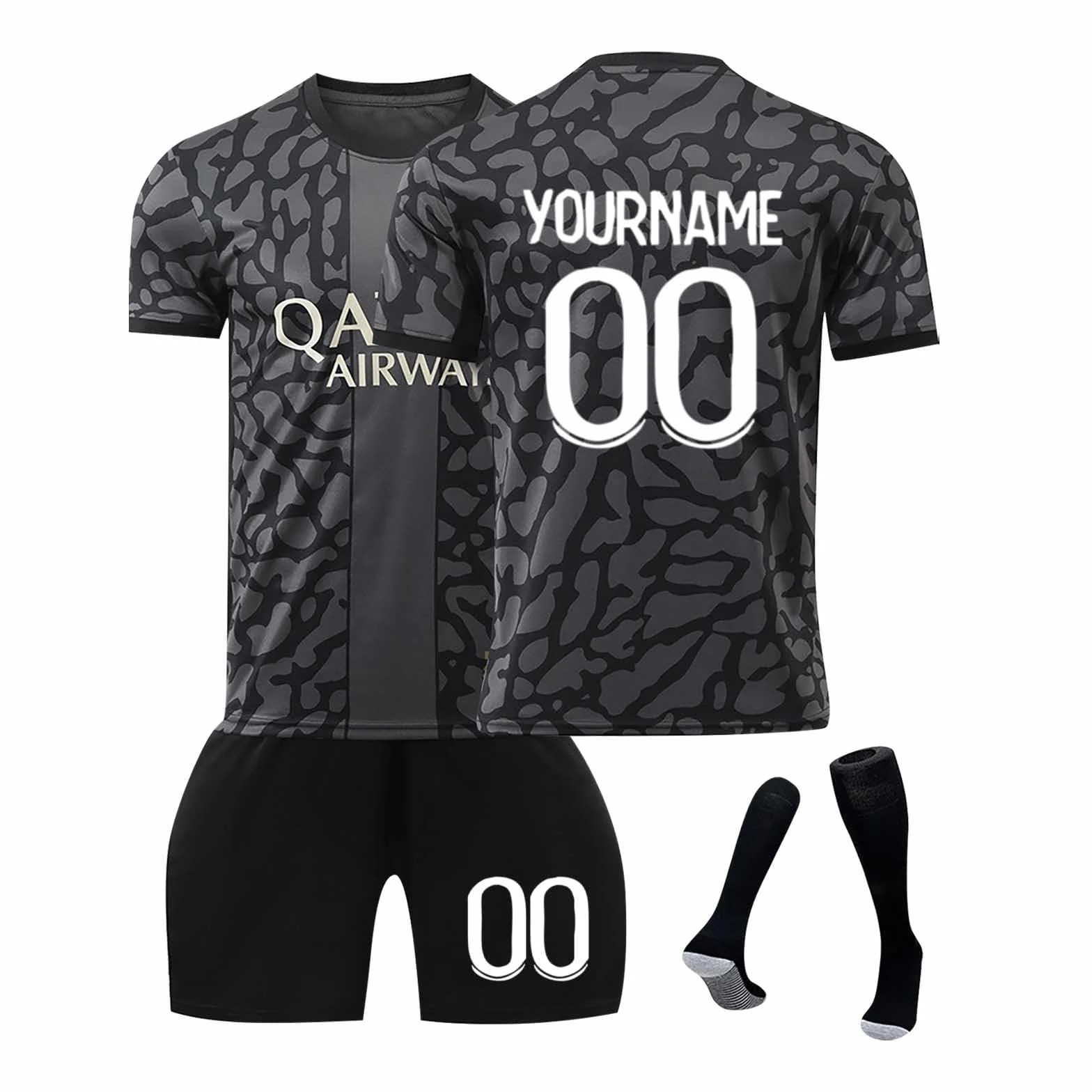 Maillot de Foot Personnalisé avec Nom et Numéro pour Enfant et Adulte - Ensemble Sport avec Short et Chaussettes