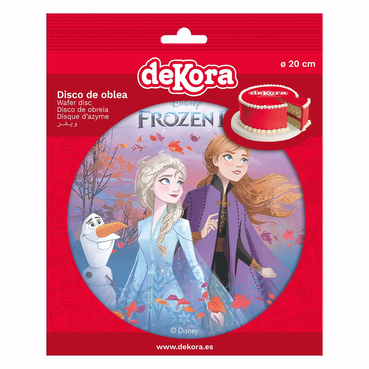 Dekora - Disque azyme reine des neiges pour gâteau d'anniversaire - 20 cm (dekora 114382)