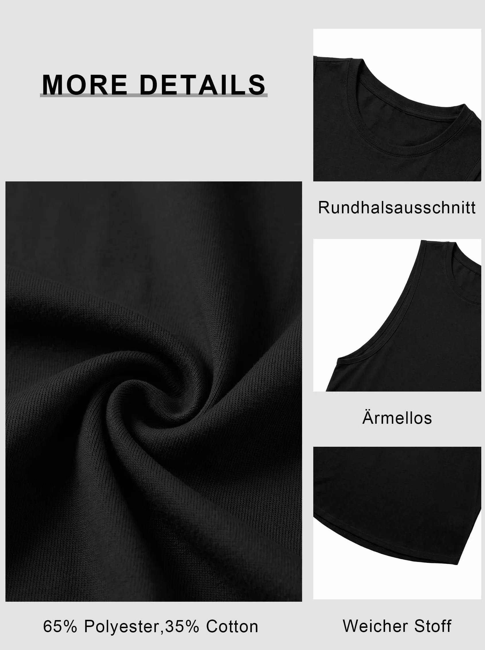 Débardeurs Homme Muscle Tank Top Basique sans Manches T-Shirt pour Gym Fitness S-3XL