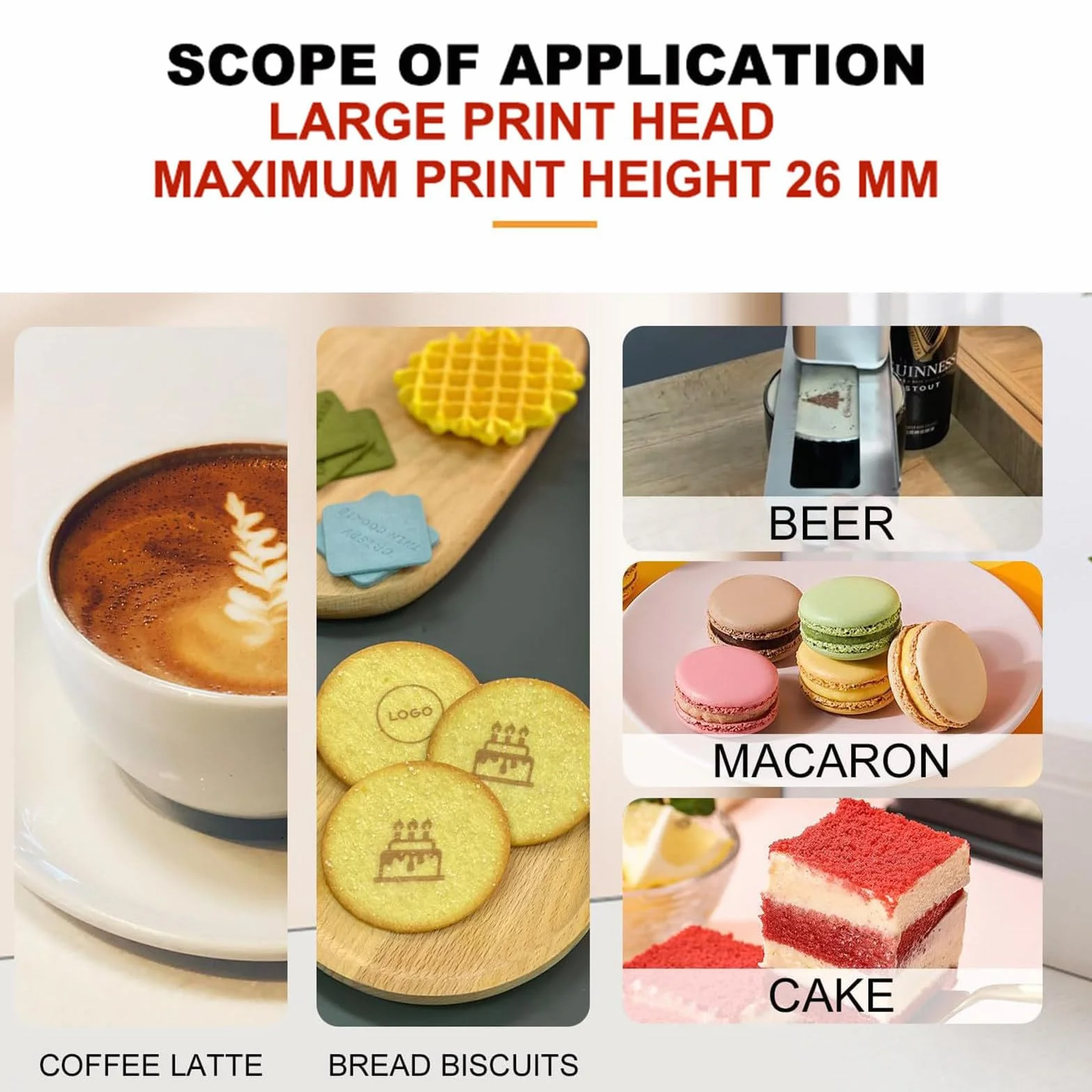Imprimante Comestible Portable, Imprimante Alimentaire Multifonctionnelle, Stylo à Jet D'encre Alimentaire Sans Fil Avec Contrôle App, Précision 300 Dpi, Pour Café, Pain, Gâteaux, Biscuits,Red