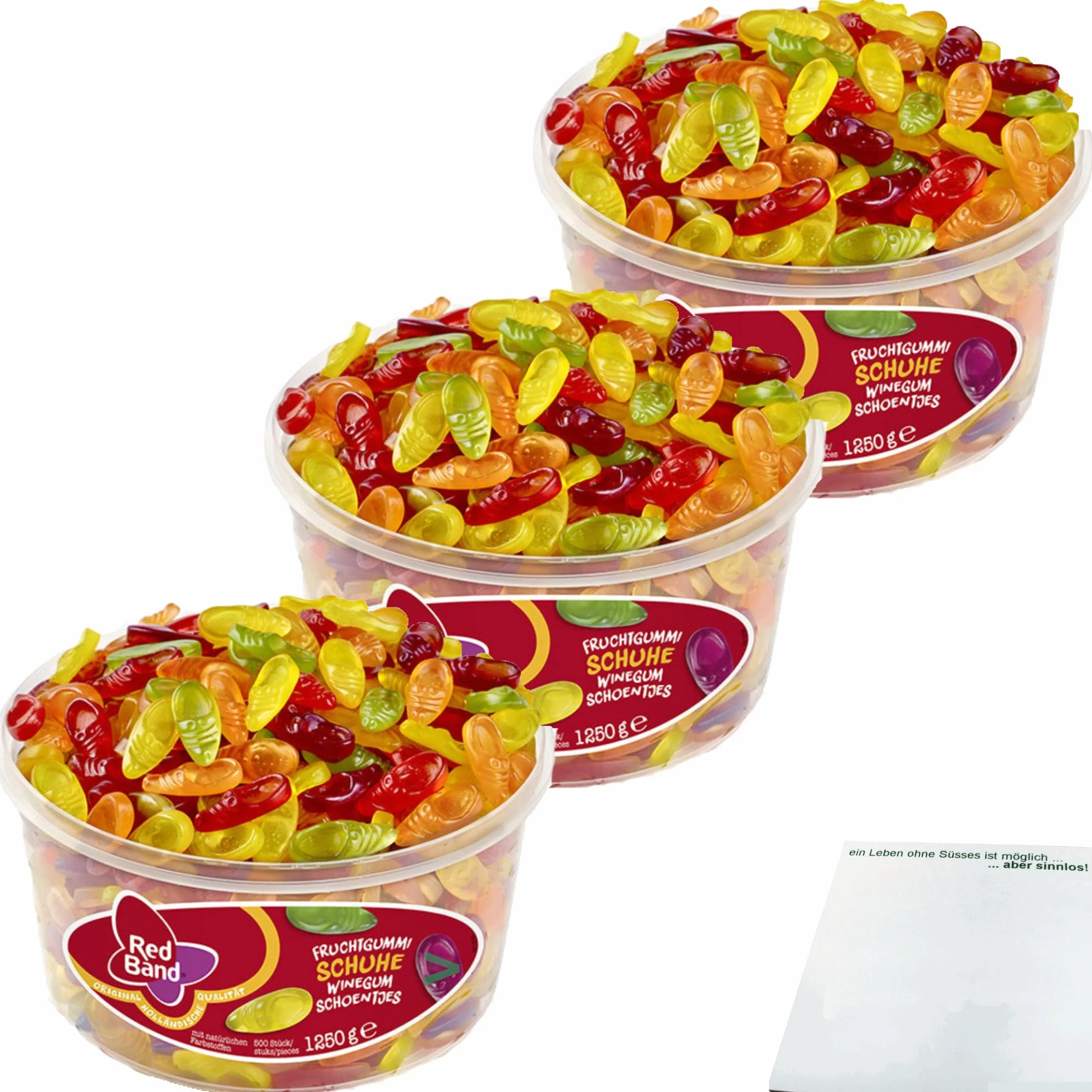 Red Band Lot de 3 gommes aux fruits (3 boîtes de 1250 g) + bloc usy