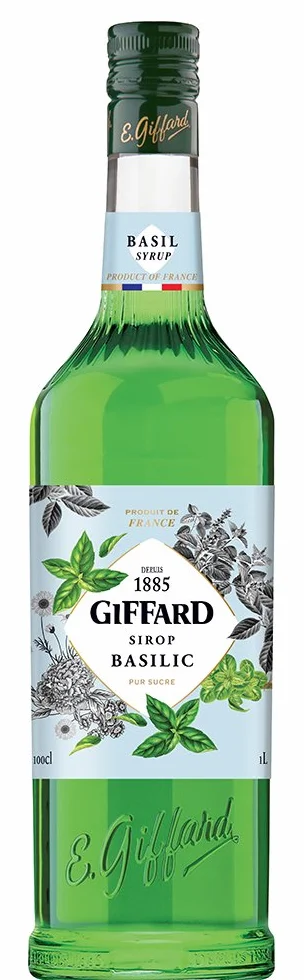 Giffard - Sirop de Basilic - Recette et Fabrication Françaises - Floral et Frais - 1 Litre