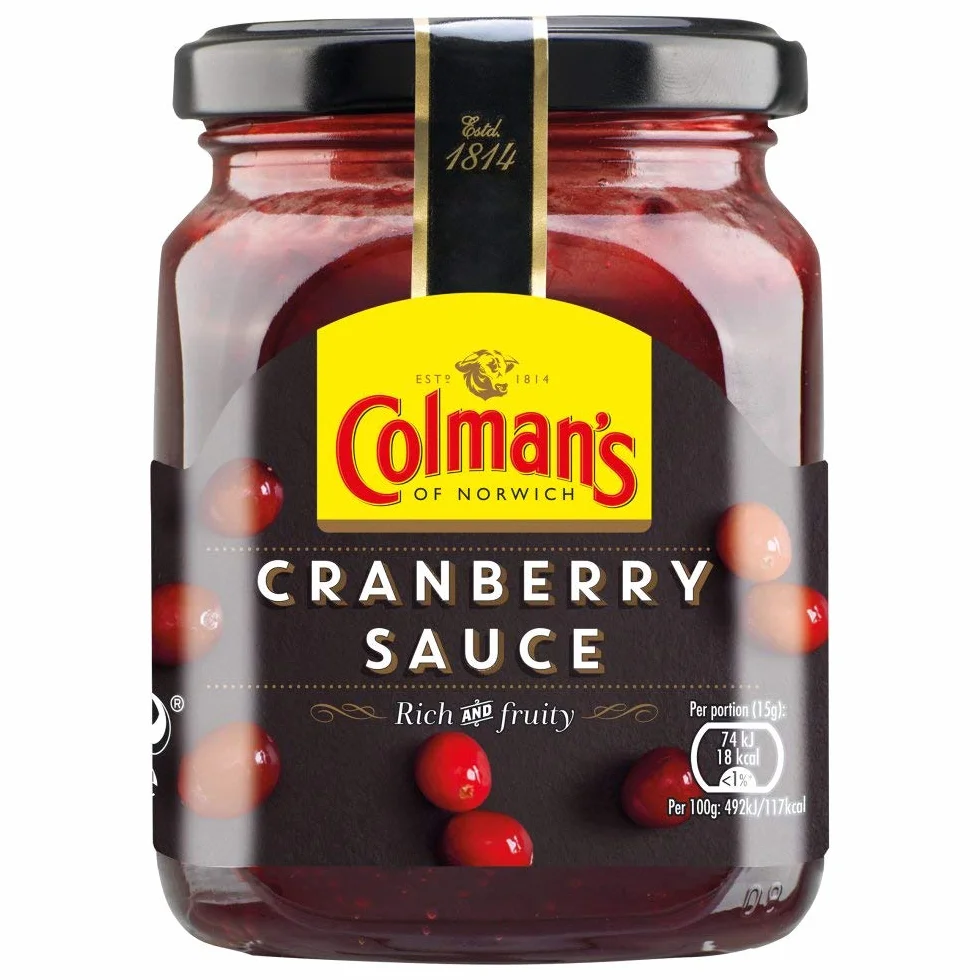 Colmans Lot de 4 pots à sauce Canneberge 165 g