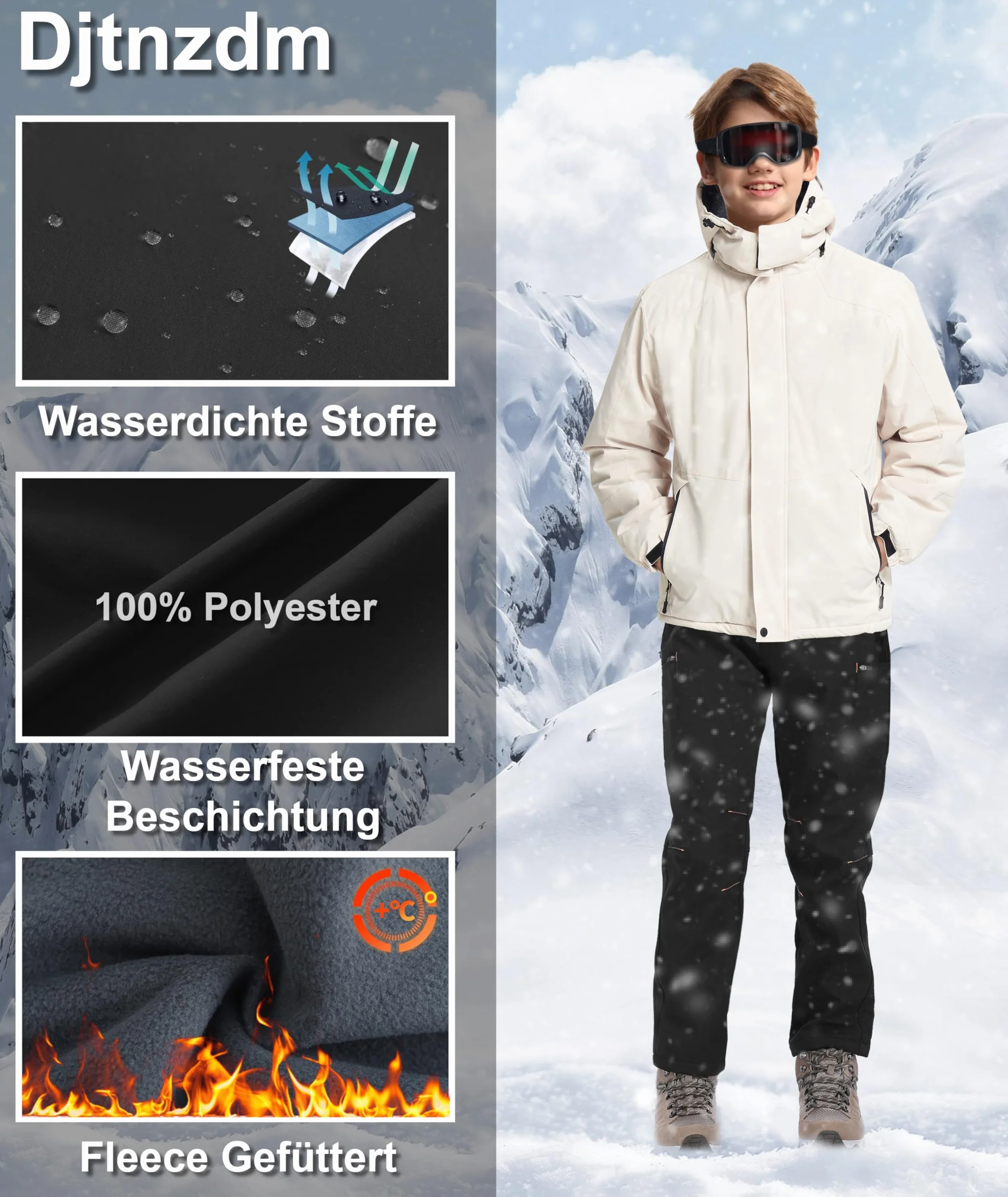 Pantalon Ski Enfant Hiver Thermique Imperméable Softshell Doublé Polaire Outdoor Randonnée