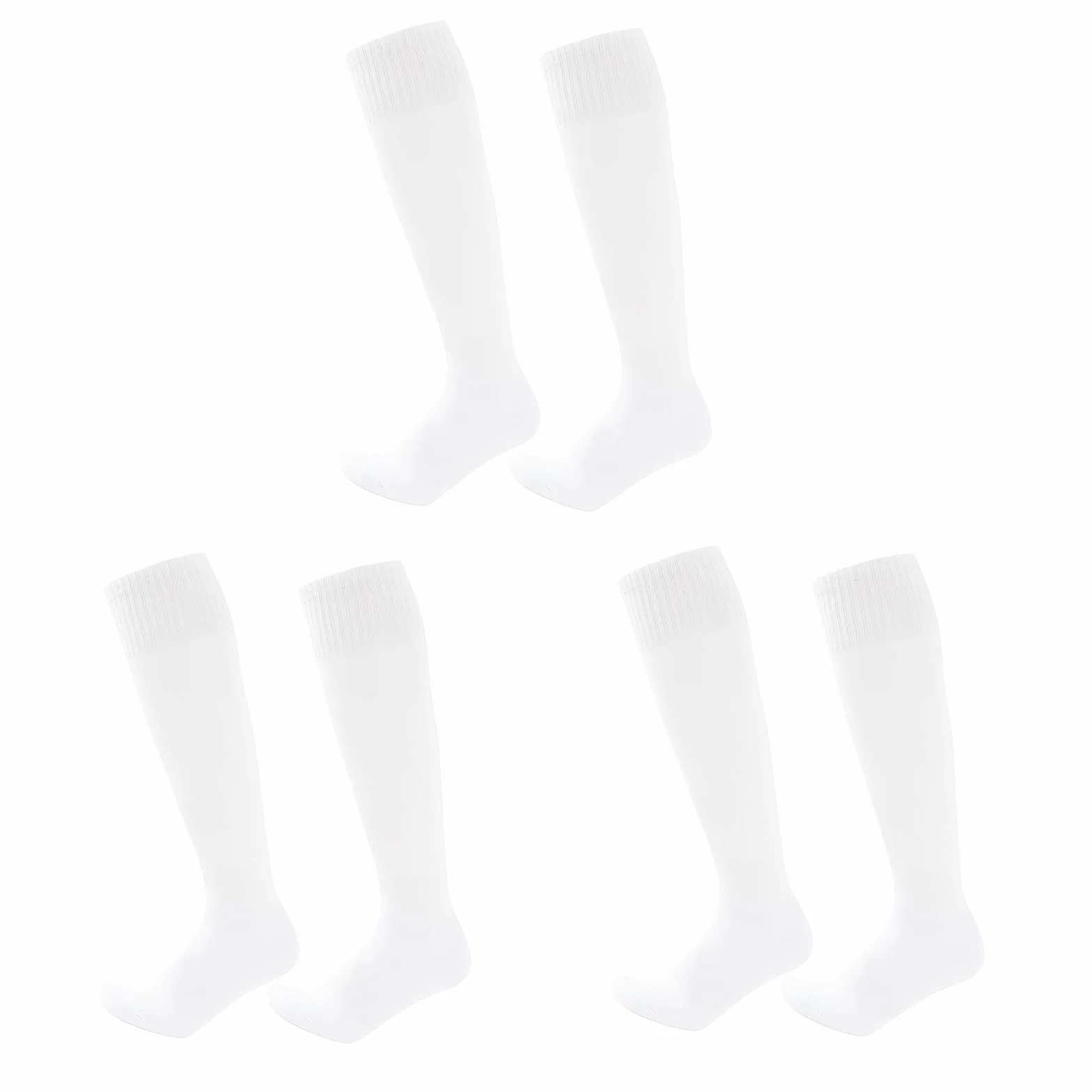 Chaussettes Foot Enfant Blanches Garçons Filles 5-12 Ans Sport